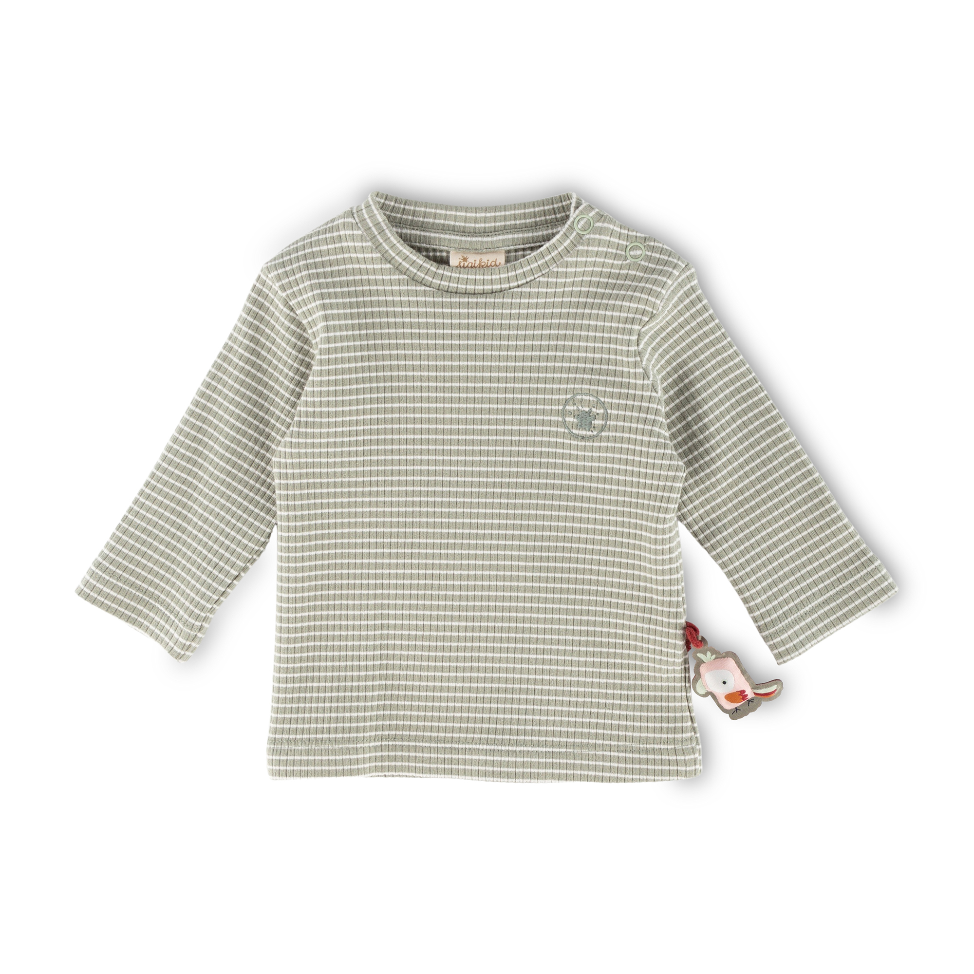 Baby Langarmshirt, weiß geringelt