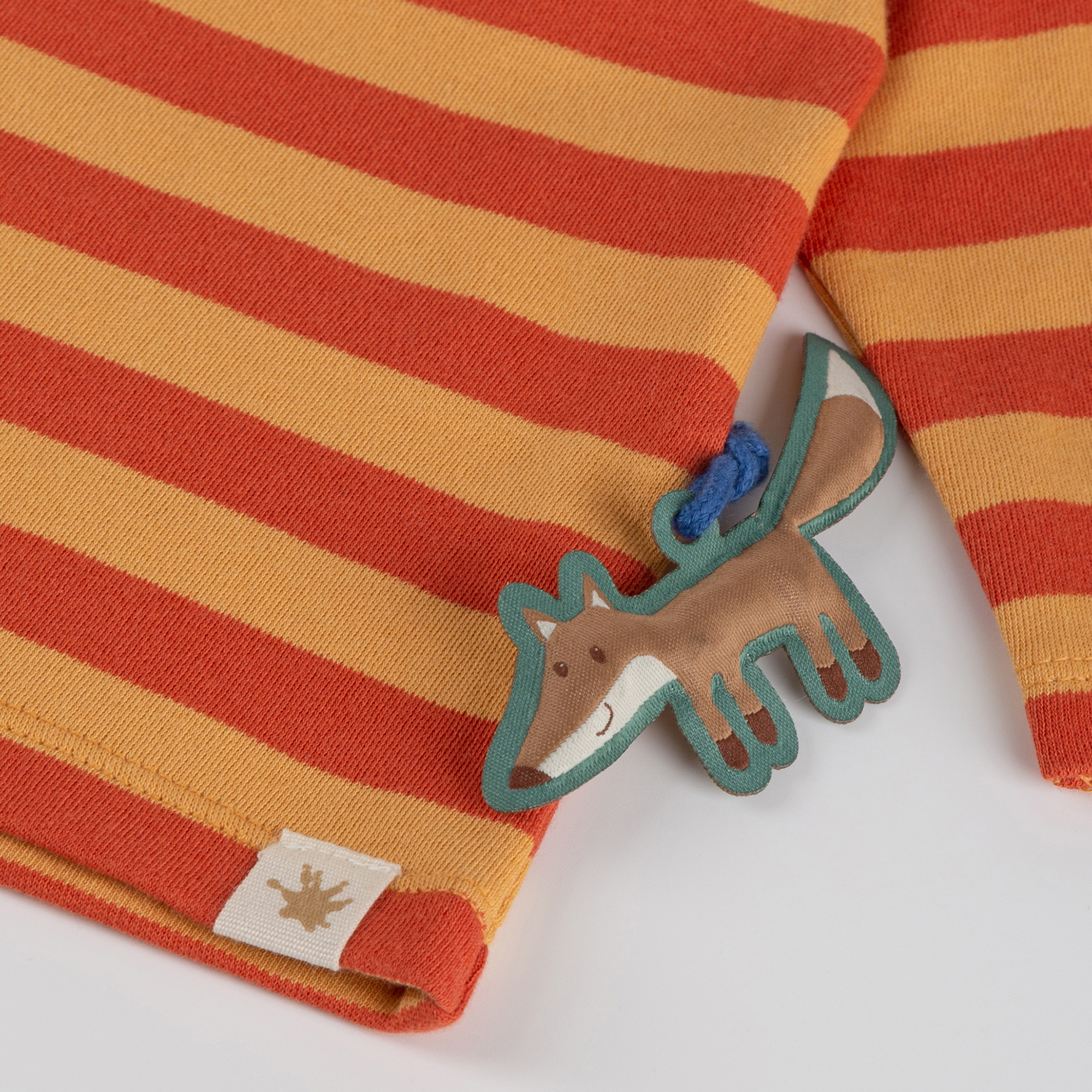 Baby Langarmshirt Fuchs Wild Fox, orange-braun gestreift