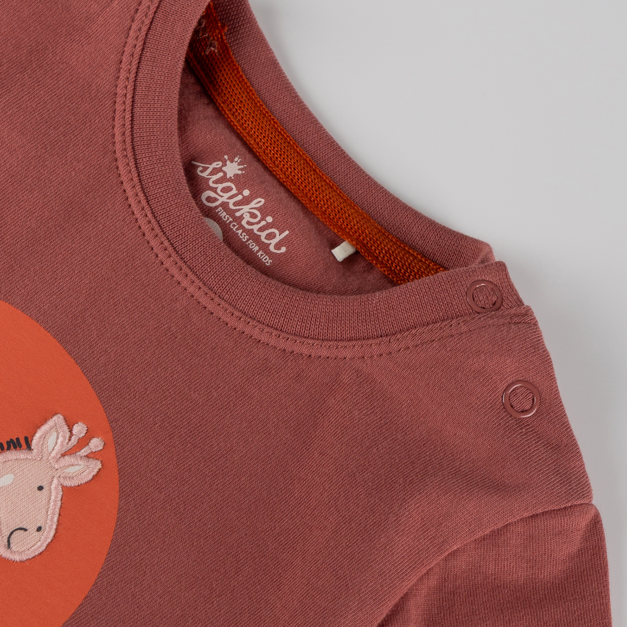 Baby T-Shirt Giraffe, rotbraun