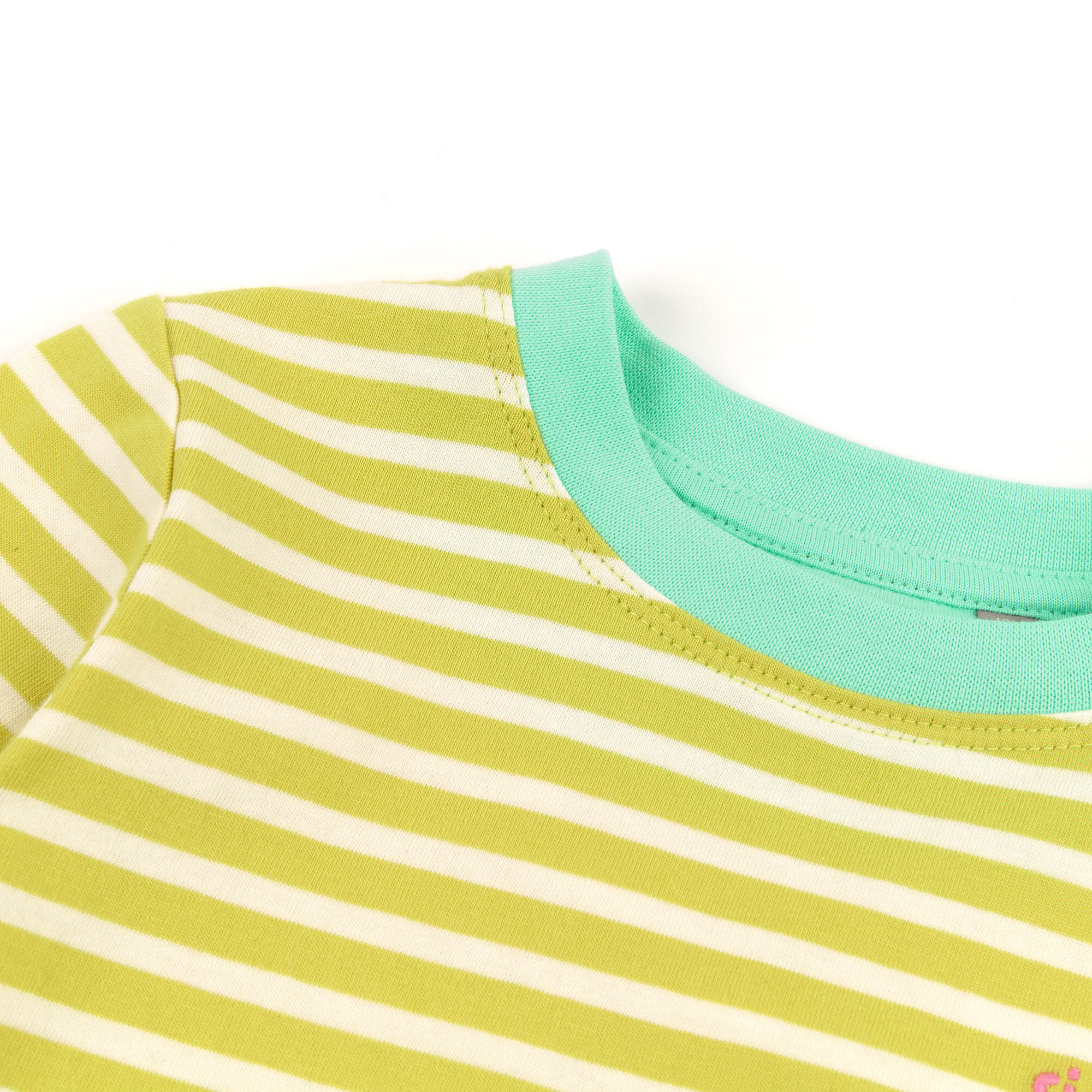 Langarmshirt kiwigrün/weiß geringelt