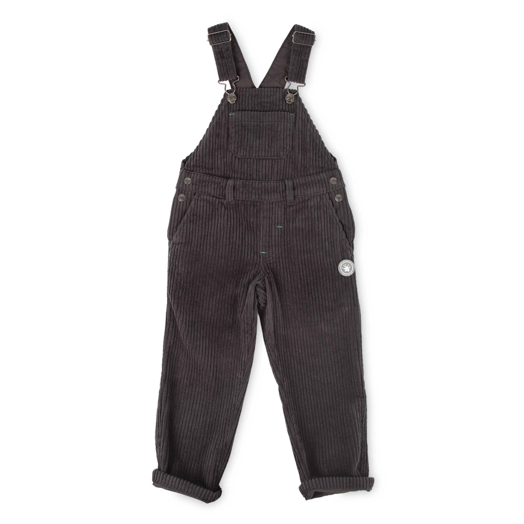 Dunkelgraue Kinder Latz-Cordhose