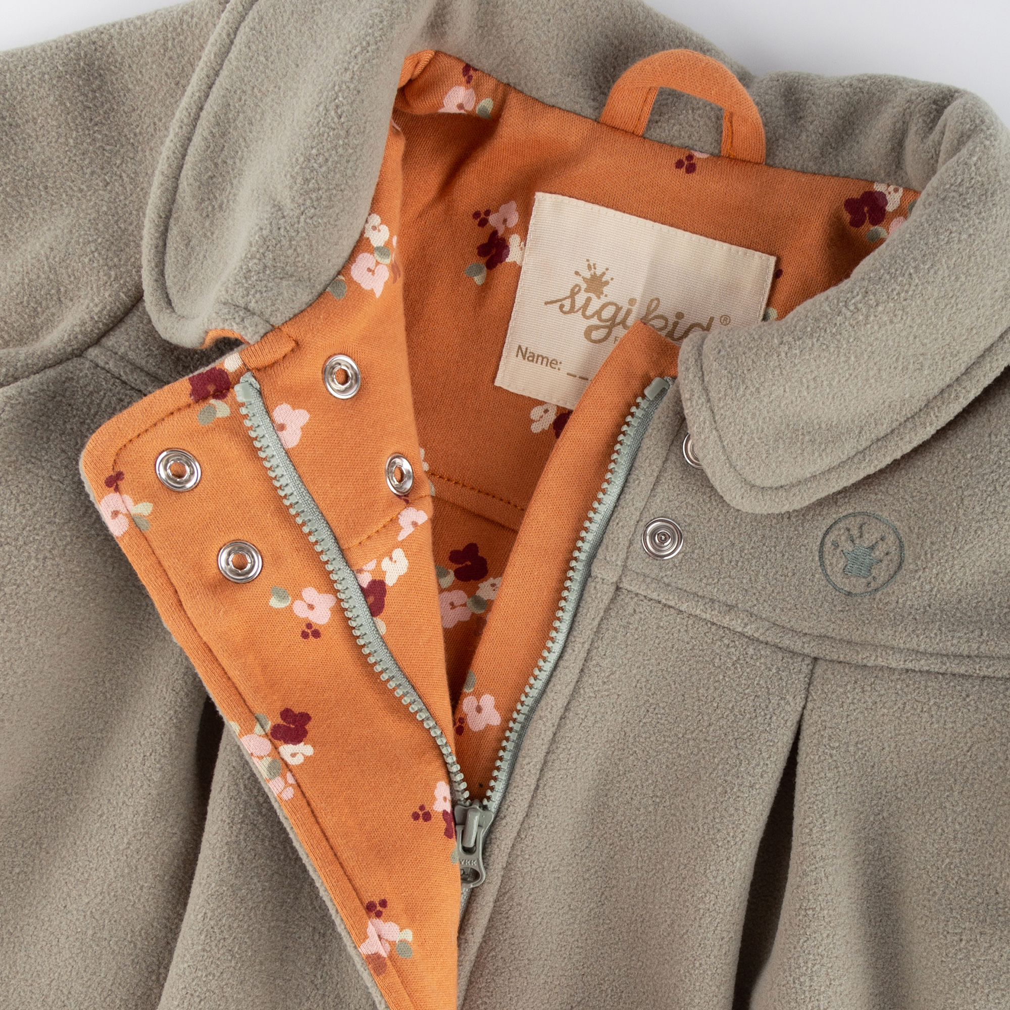 Baby Fleecejacke mit Kragen, grün Baby Fleecejacke mit Kragen, grün