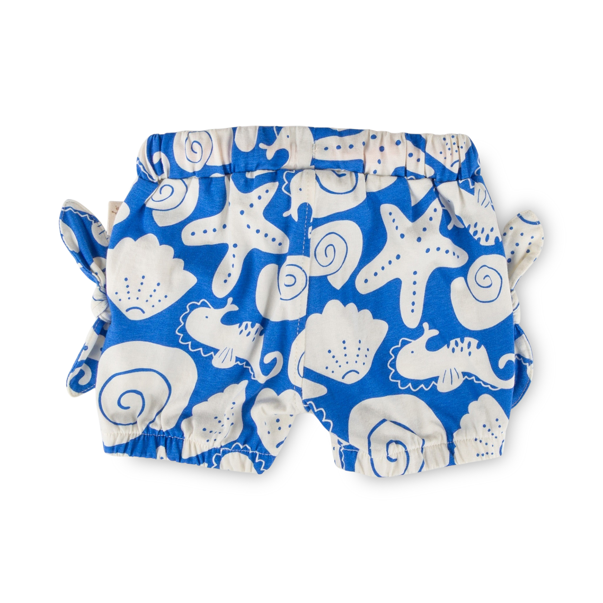 Baby Shorts Strand Print, blau mit weiß