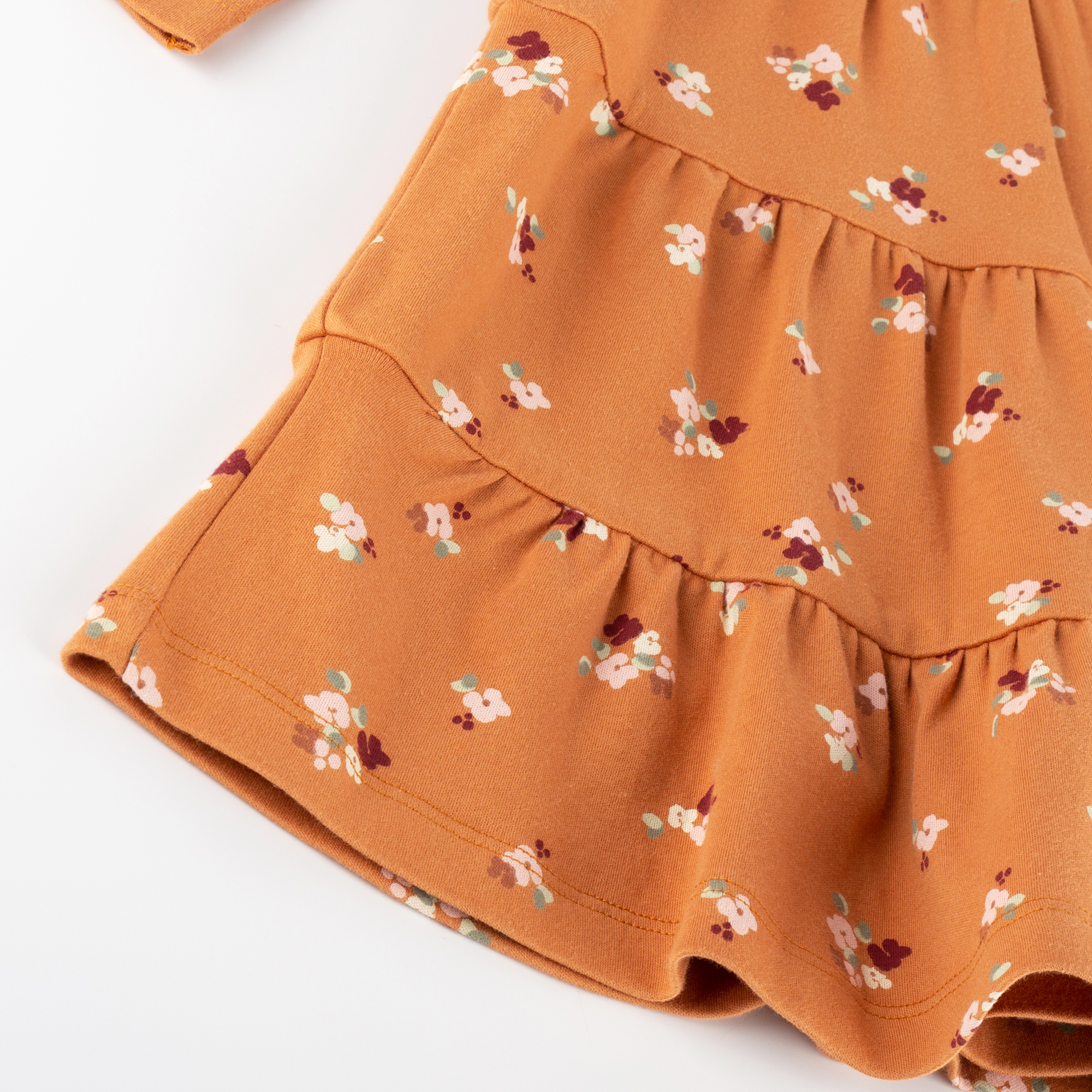Kinder Langarm Stufenkleid mit Blümchen Print Kinder Langarm Stufenkleid mit Blümchen Print
