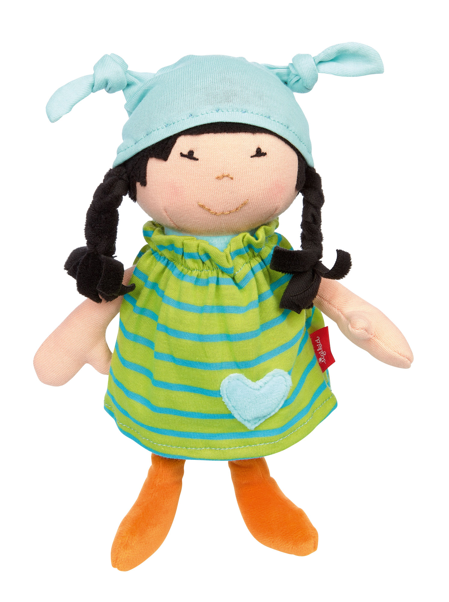Stoffpuppe Brenda Bilipup, grün gestreift