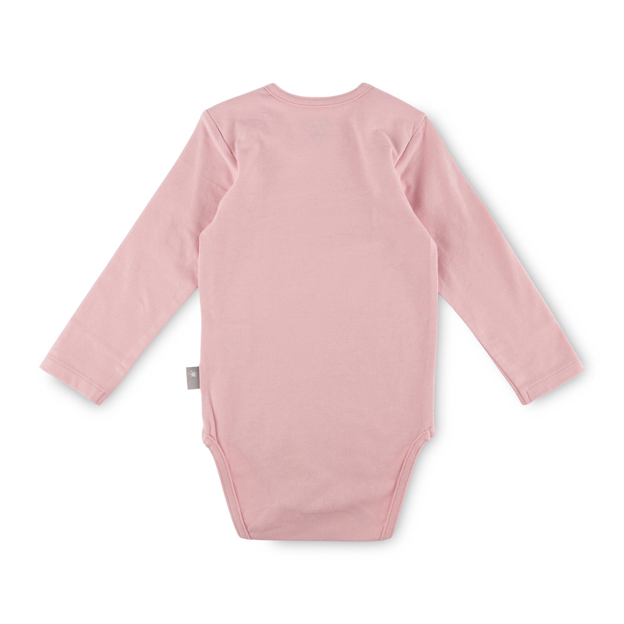 Langarm Baby Body Hund und Eichhörnchen, rosa