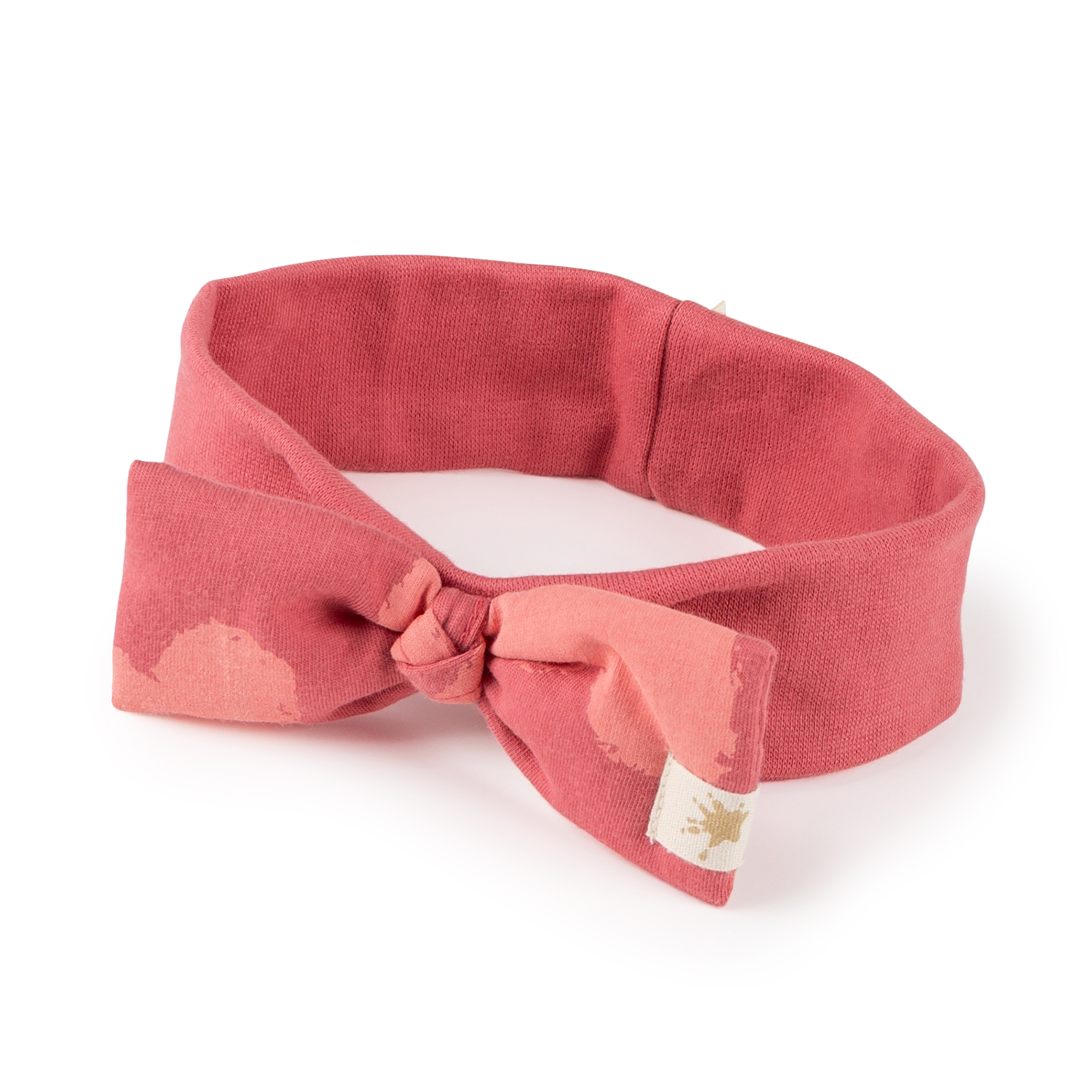 Baby Schleifen Stirnband mit Herzchen Print, rosarot