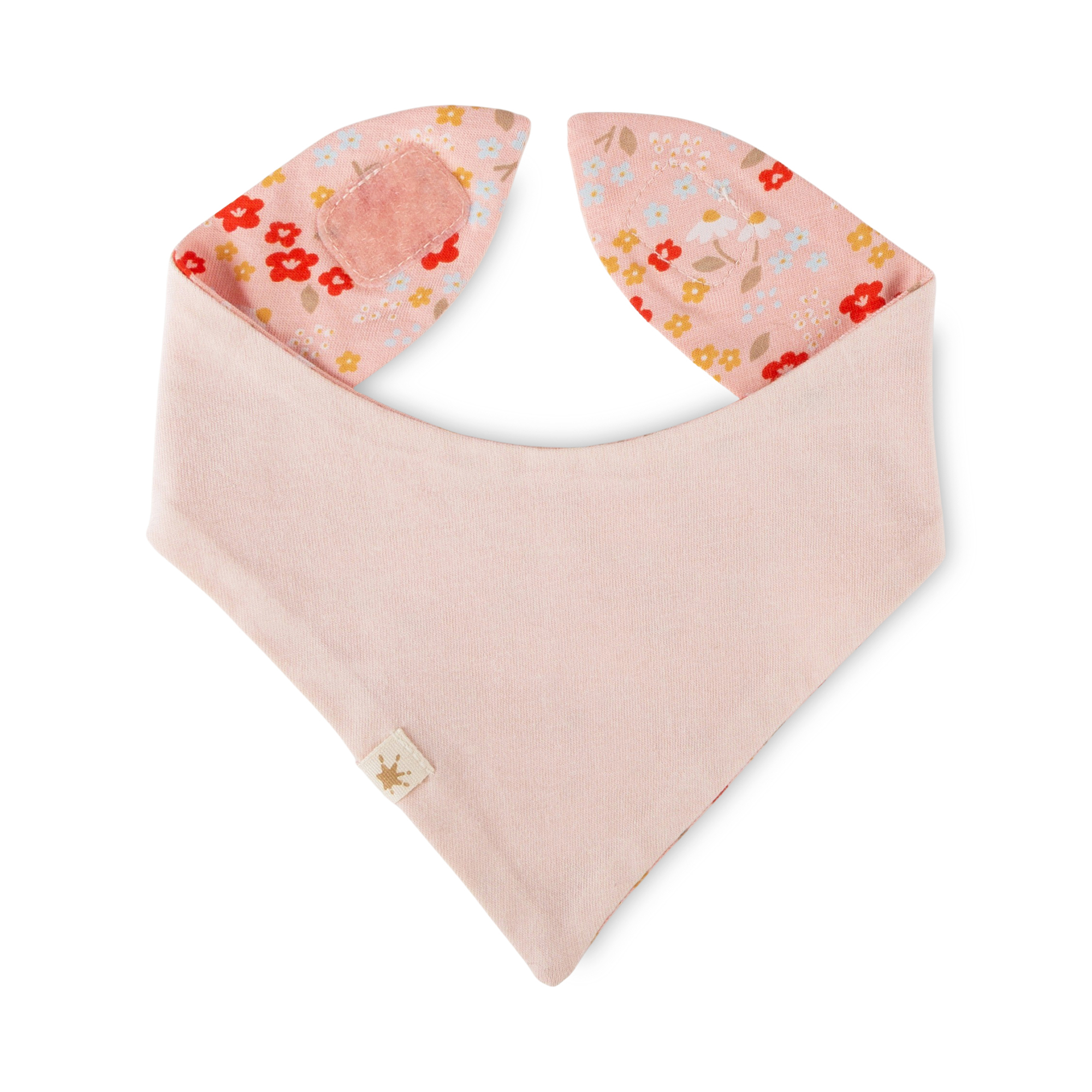 Newborn baby bandana bib, reversible, pink