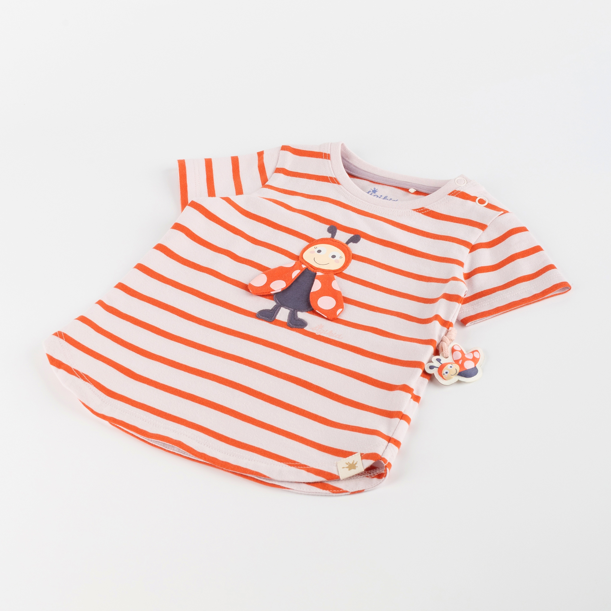 Baby kurzarm Longshirt Marienkäfer, gestreift