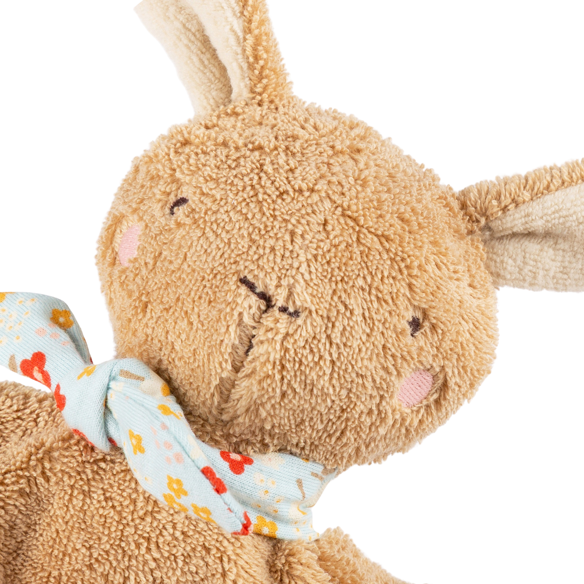 Baby comforter blankie bunny, terry cotton, brown