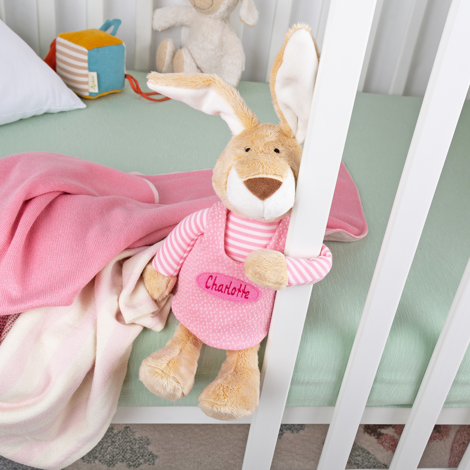 Kuscheltier Namensspielfigur Hase rosa Kuscheltier Namensspielfigur Hase rosa