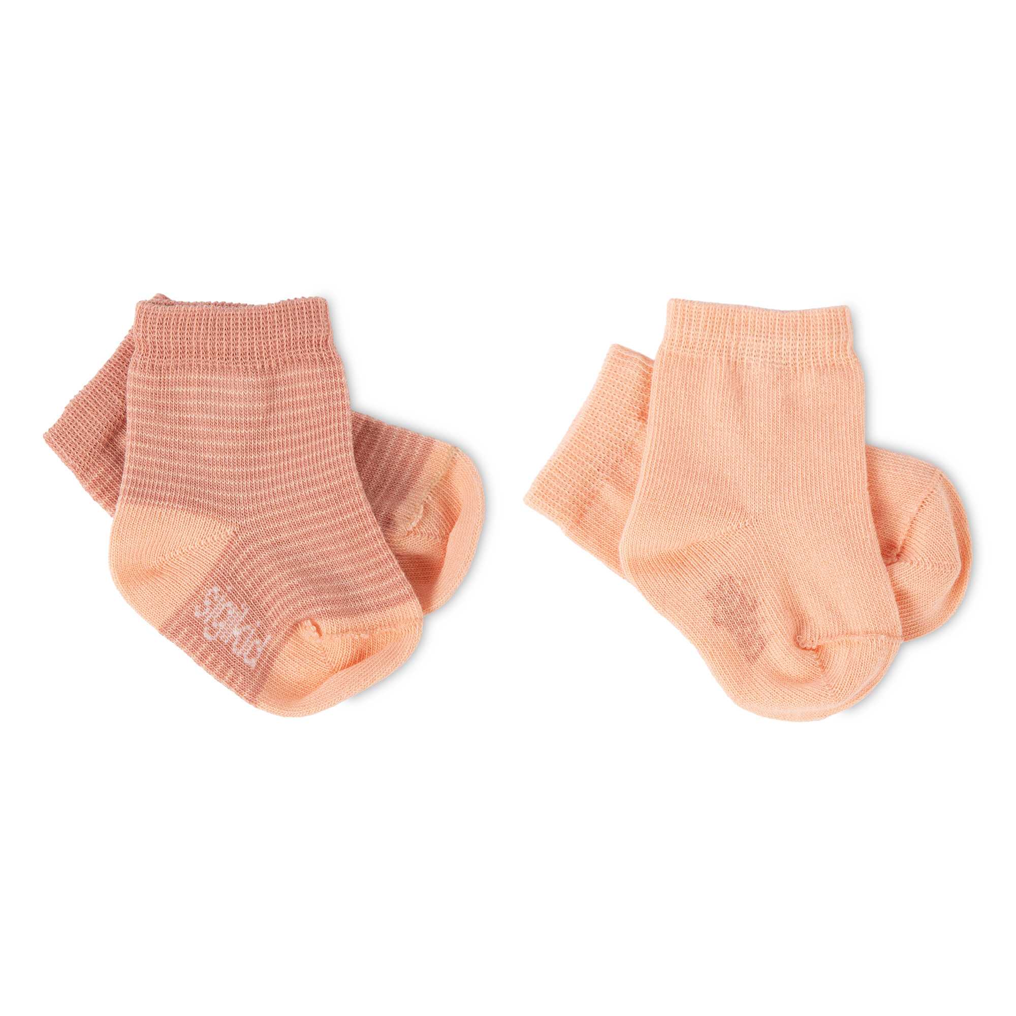 Babysocken im 2er-Set, rosa/rosa geringelt