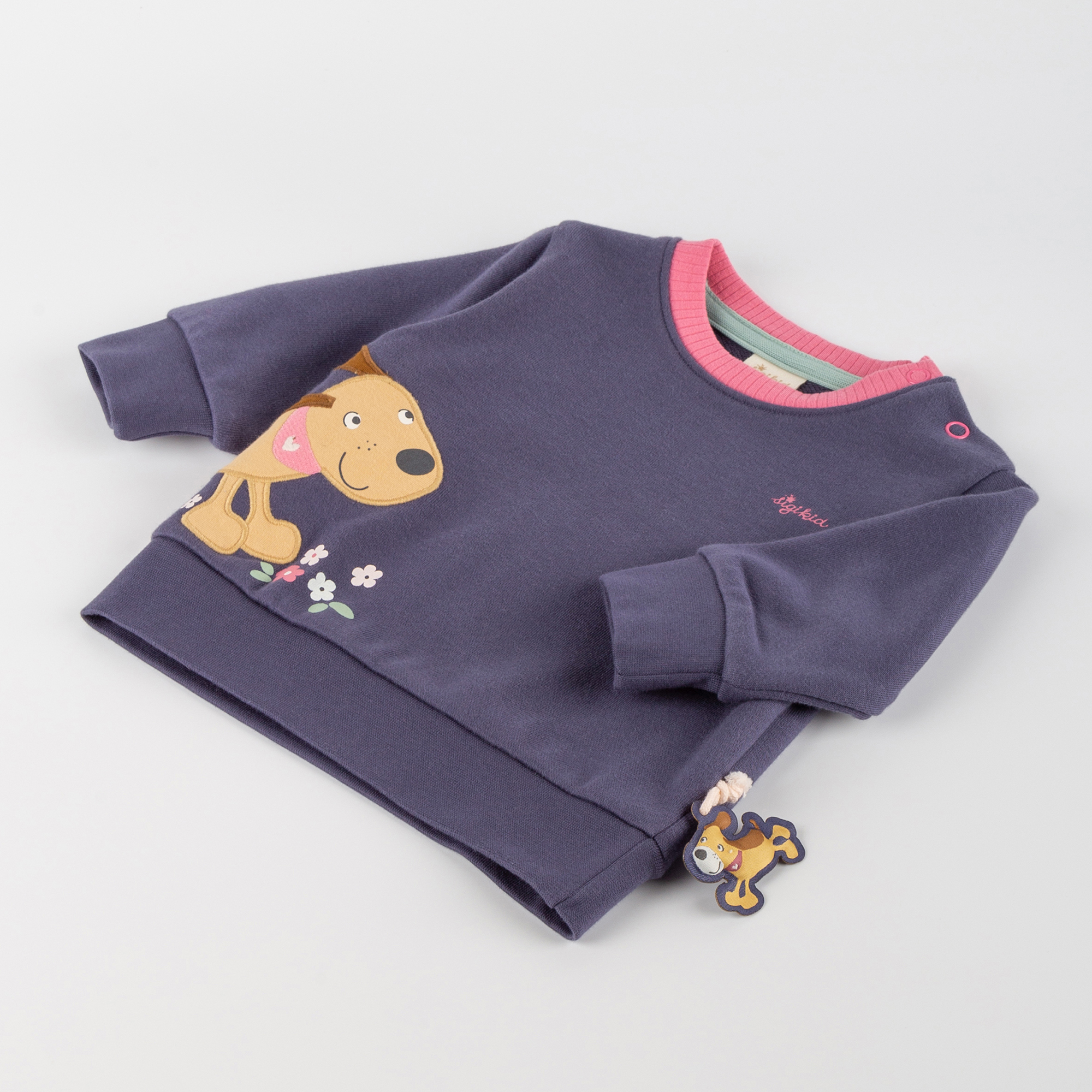 Blaues Baby Sweatshirt, Hündchen Funny Dog Blaues Baby Sweatshirt, Hündchen Funny Dog