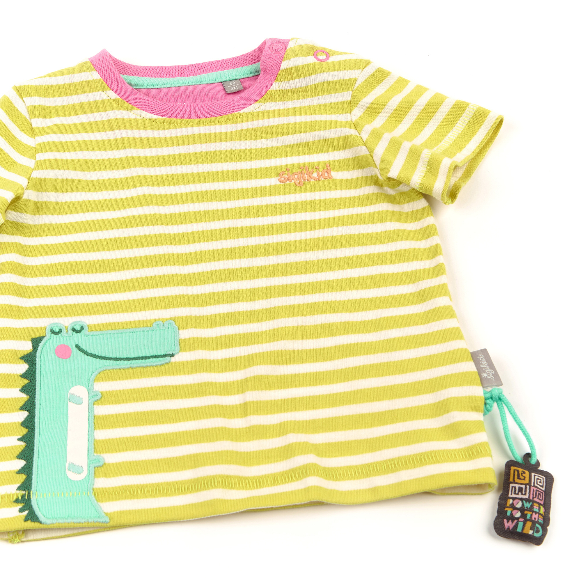 Baby T-Shirt geringelt mit Krokodil Motiv Baby T-Shirt geringelt mit Krokodil Motiv