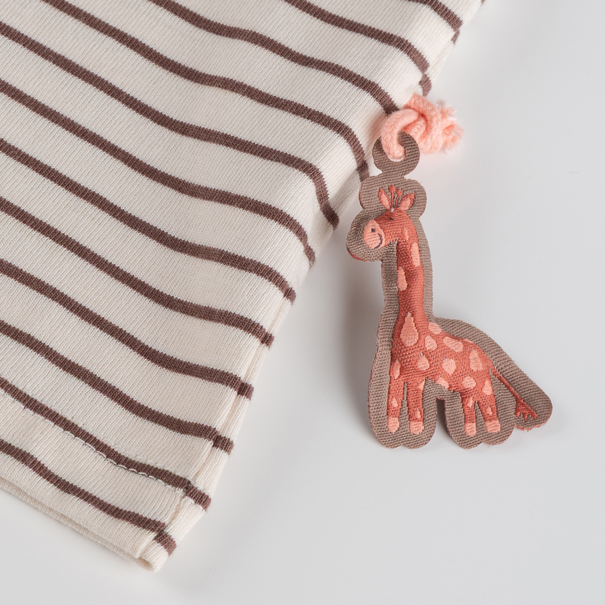 Kinder Ringel T-Shirt Giraffe, braun/weiß