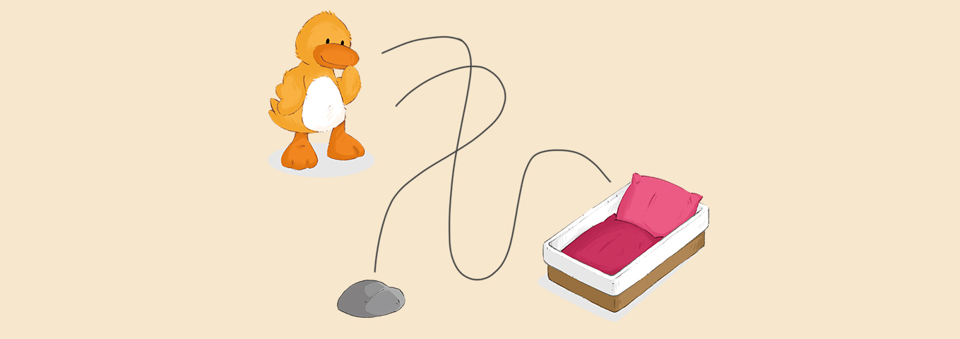 Finde den Weg zum Bett