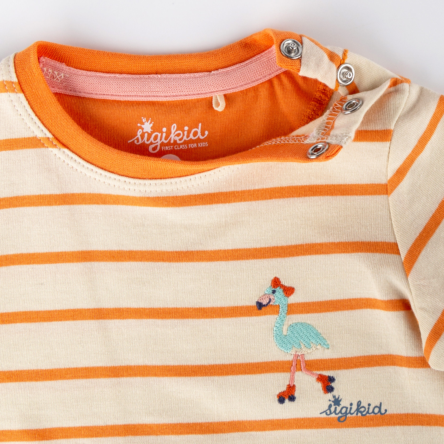 Baby Ringel T-Shirt Flamingo, orange-weiß Baby Ringel T-Shirt Flamingo, orange-weiß