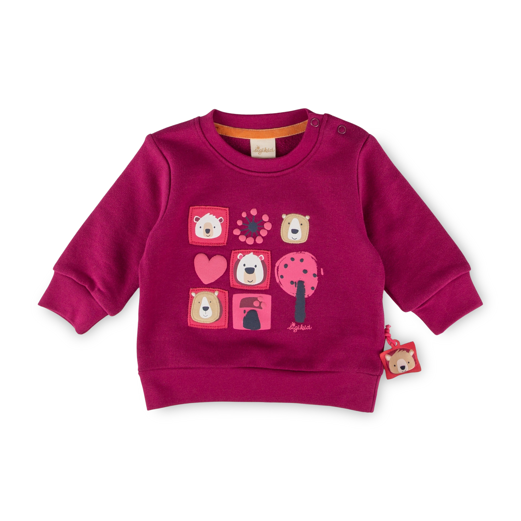 Baby Sweatshirt Bärchen Fancy Forest, dunkelpink