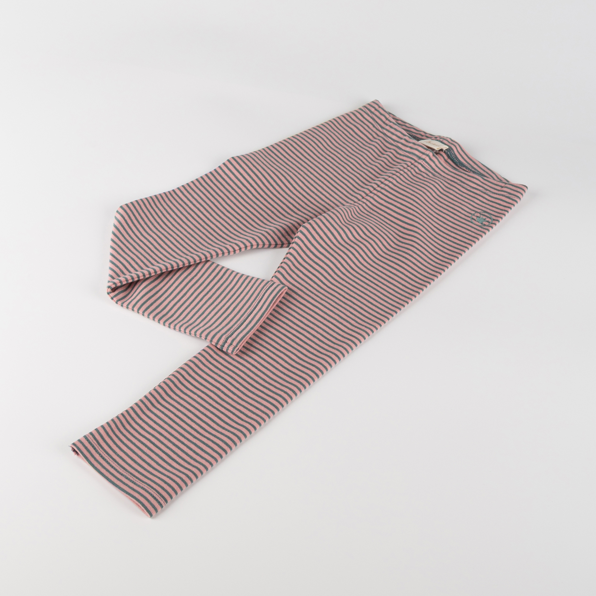Kinder Ringel Leggings Pony Love, grün-rosa