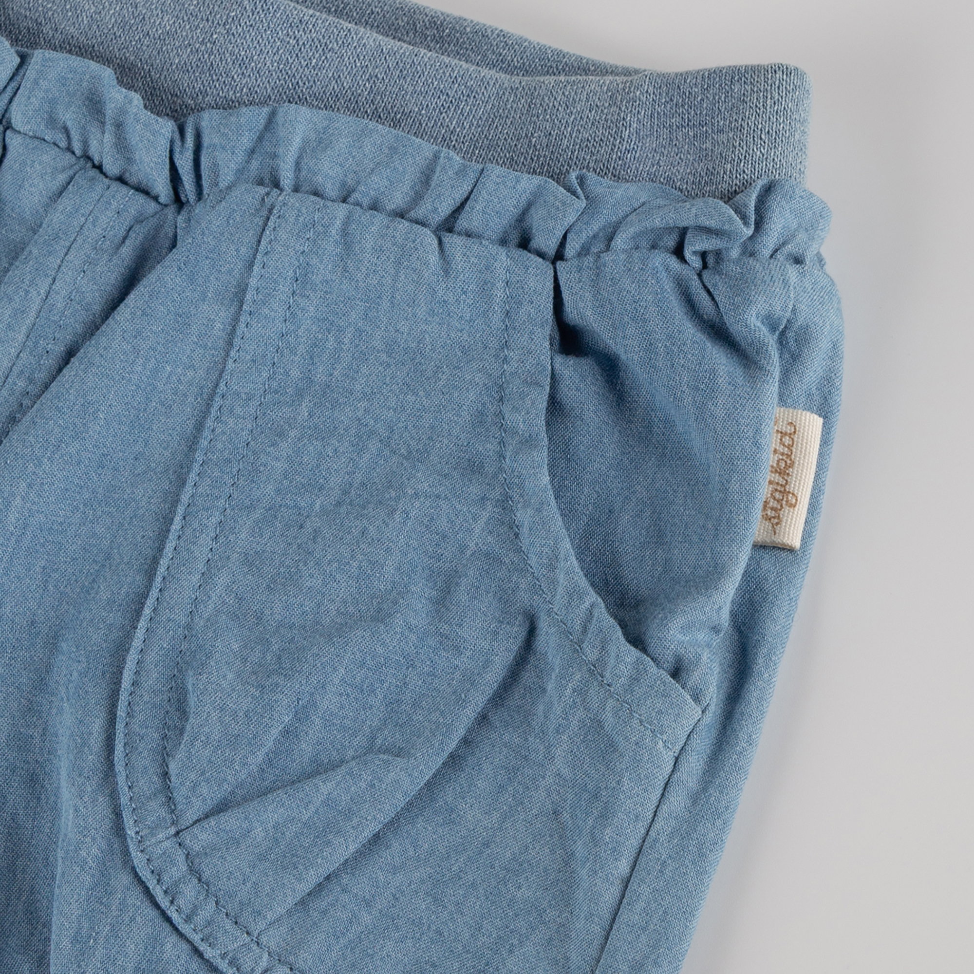 Baby Chambray-Shorts, hellblau