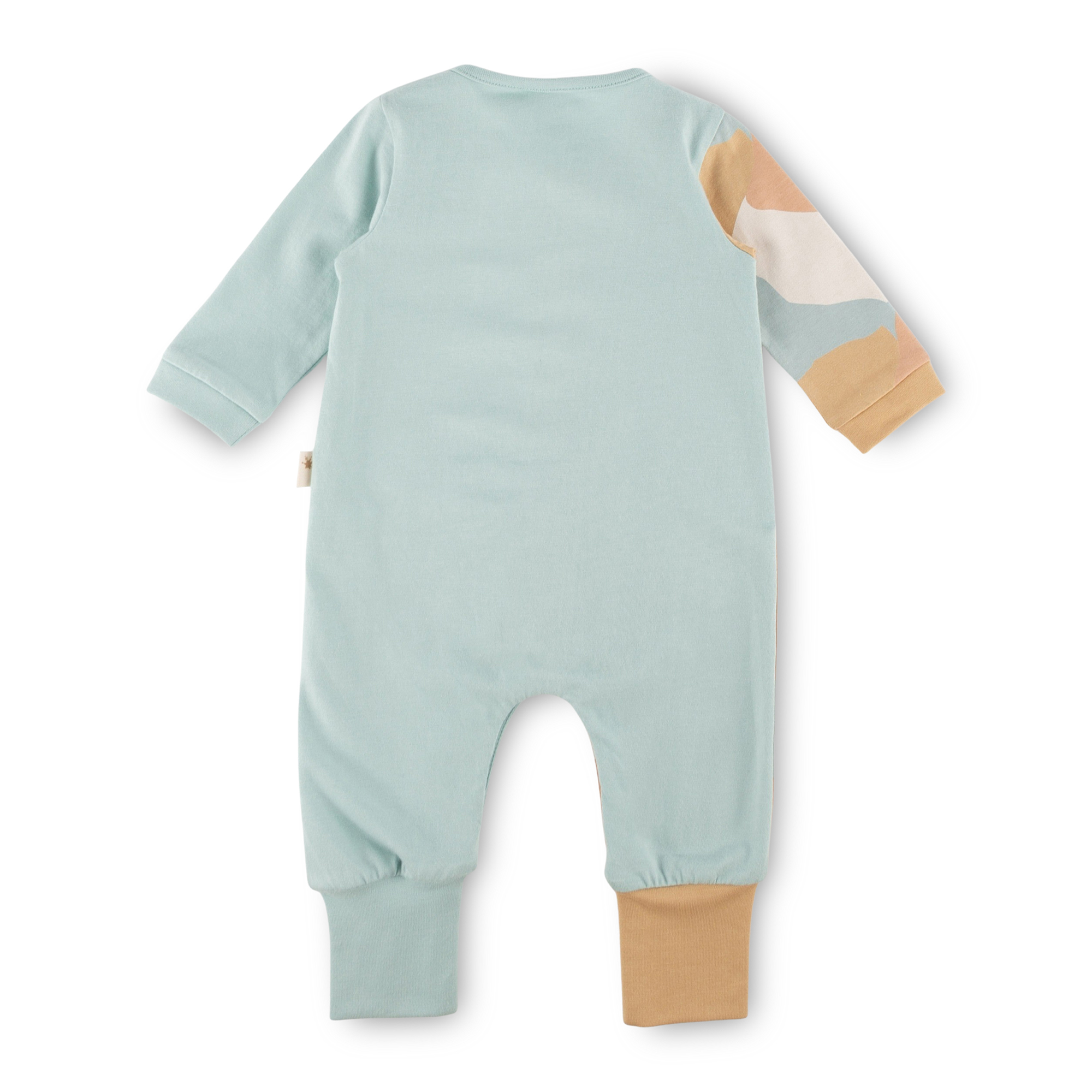Weicher Baby Schlaf Overall mit Bär, hellblau/beige