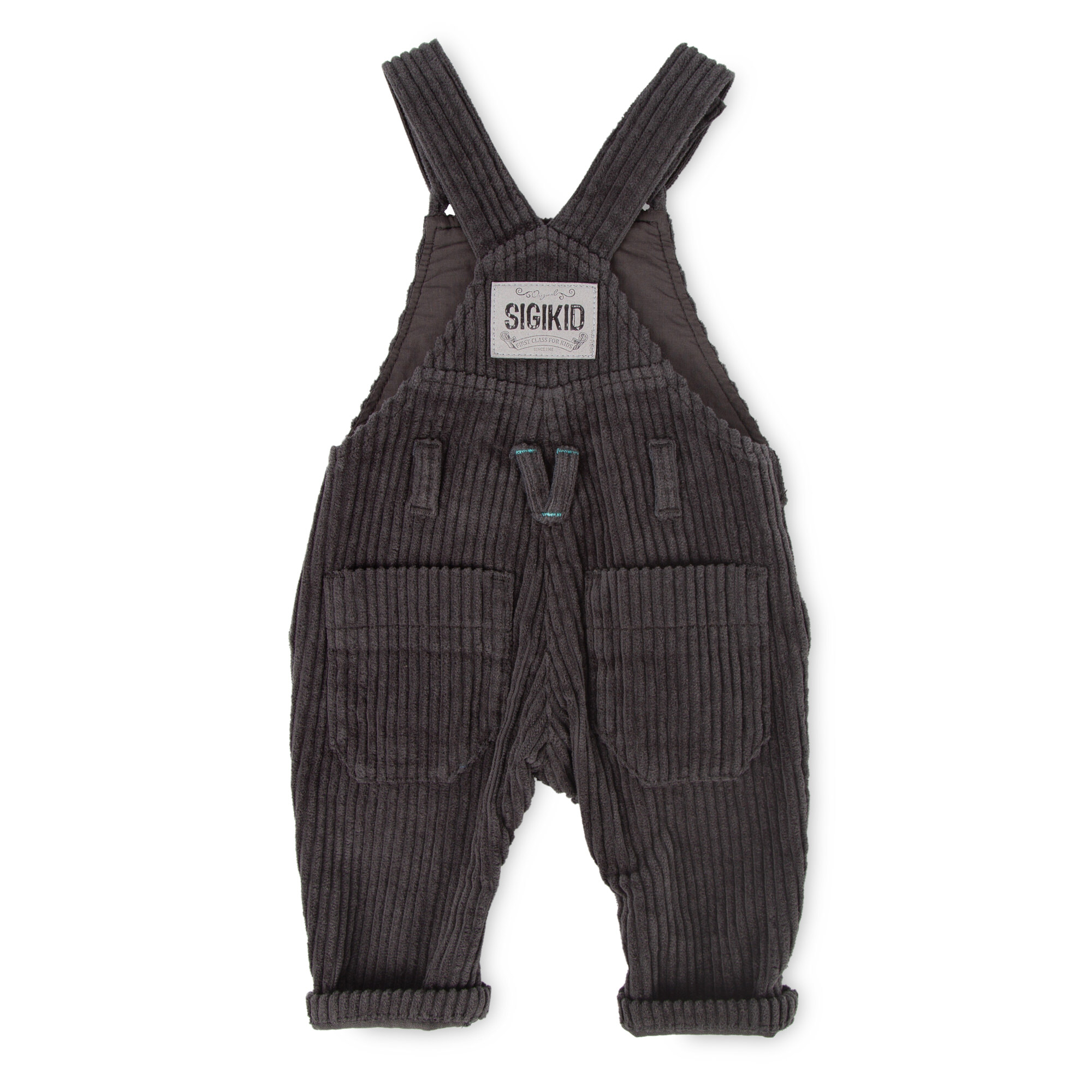 Dunkelgraue Baby Cord Latzhose Dunkelgraue Baby Cord Latzhose