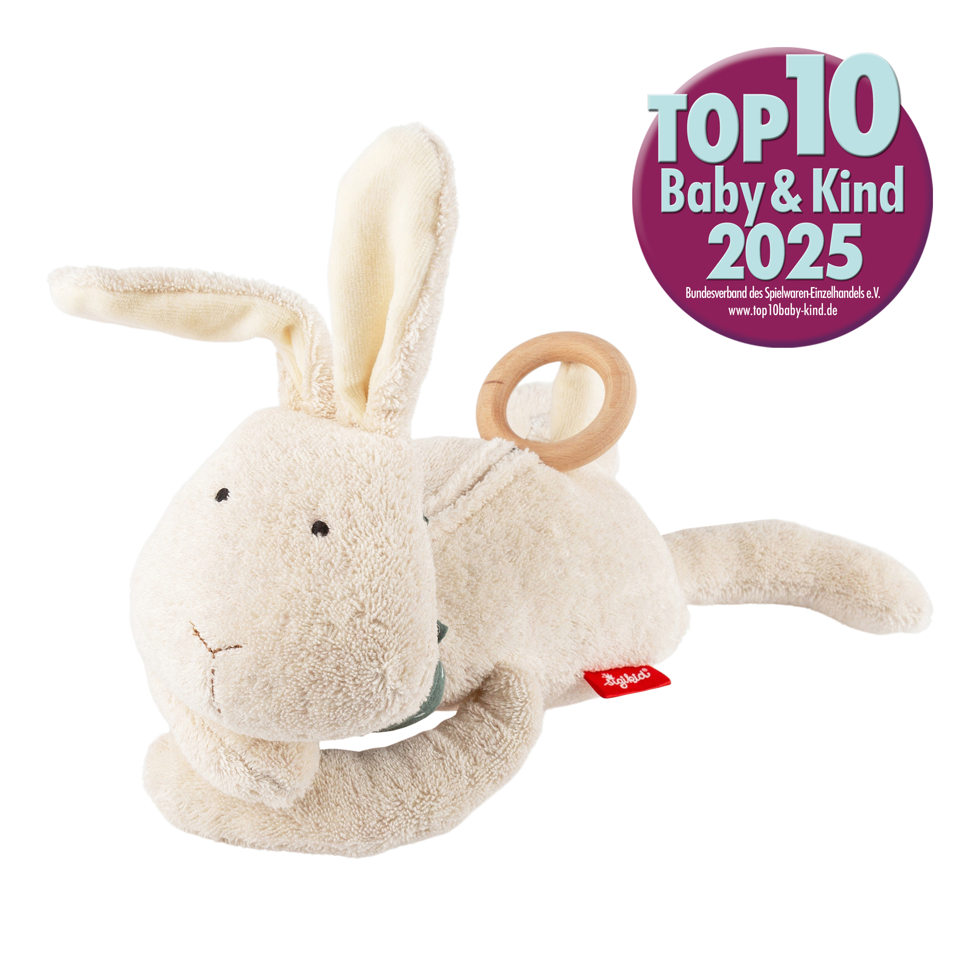 Mom's musical soft toy bunny Mamilodie, écru, for pregnancy
