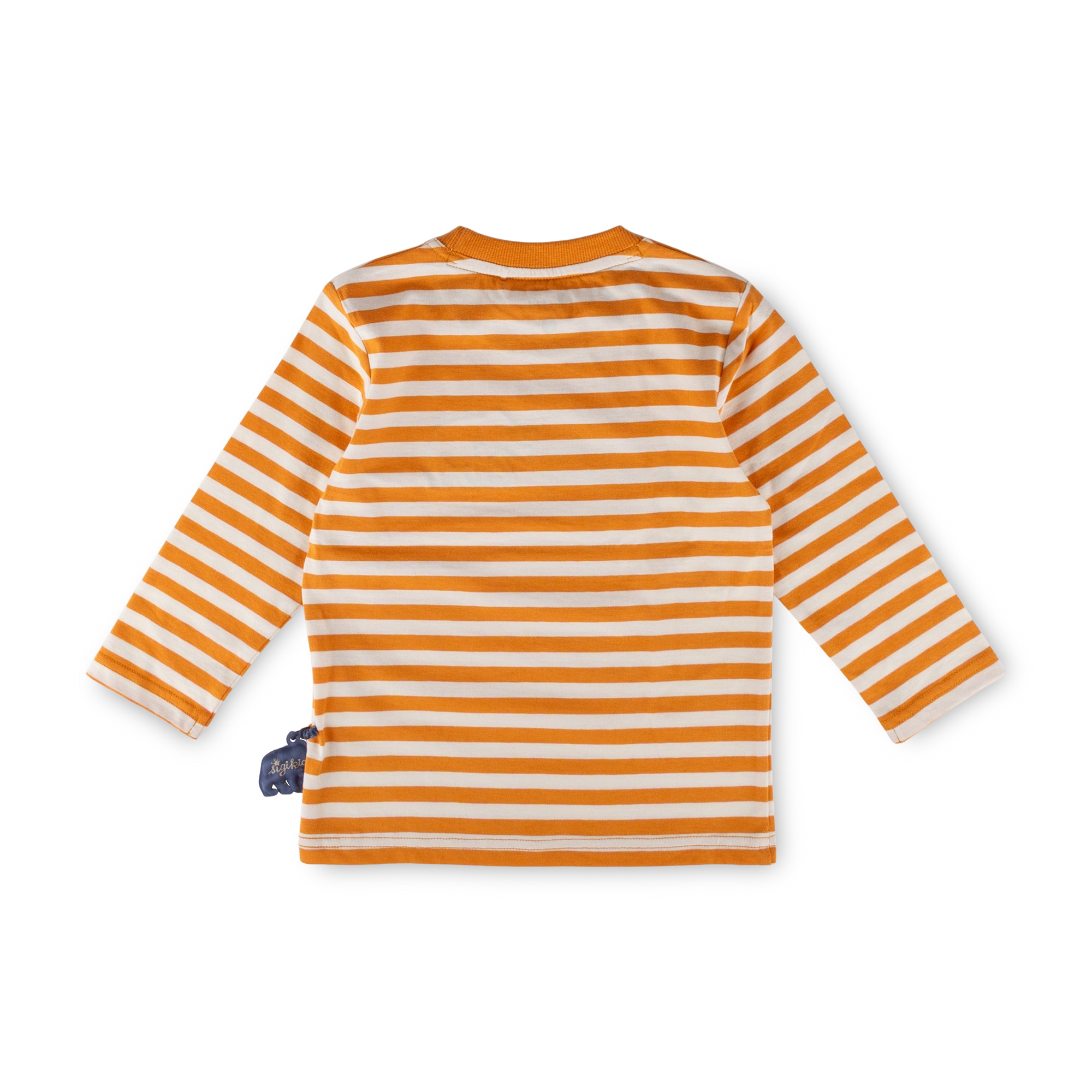 Kinder Langarmshirt Eisbär Polar Friends, gelb/weiß geringelt