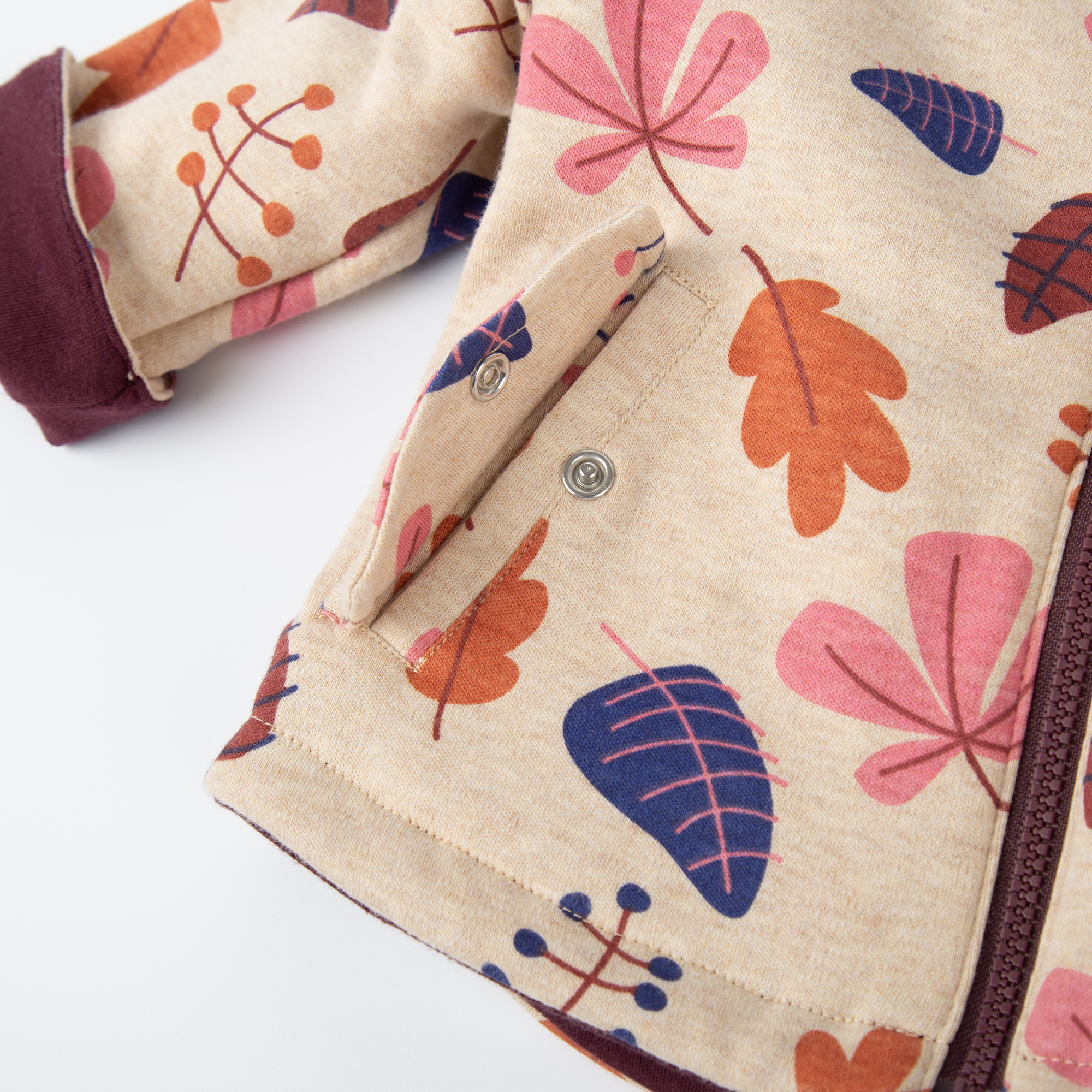 Baby Wendejacke dunkelrot/bunter Herbstprint Baby Wendejacke dunkelrot/bunter Herbstprint
