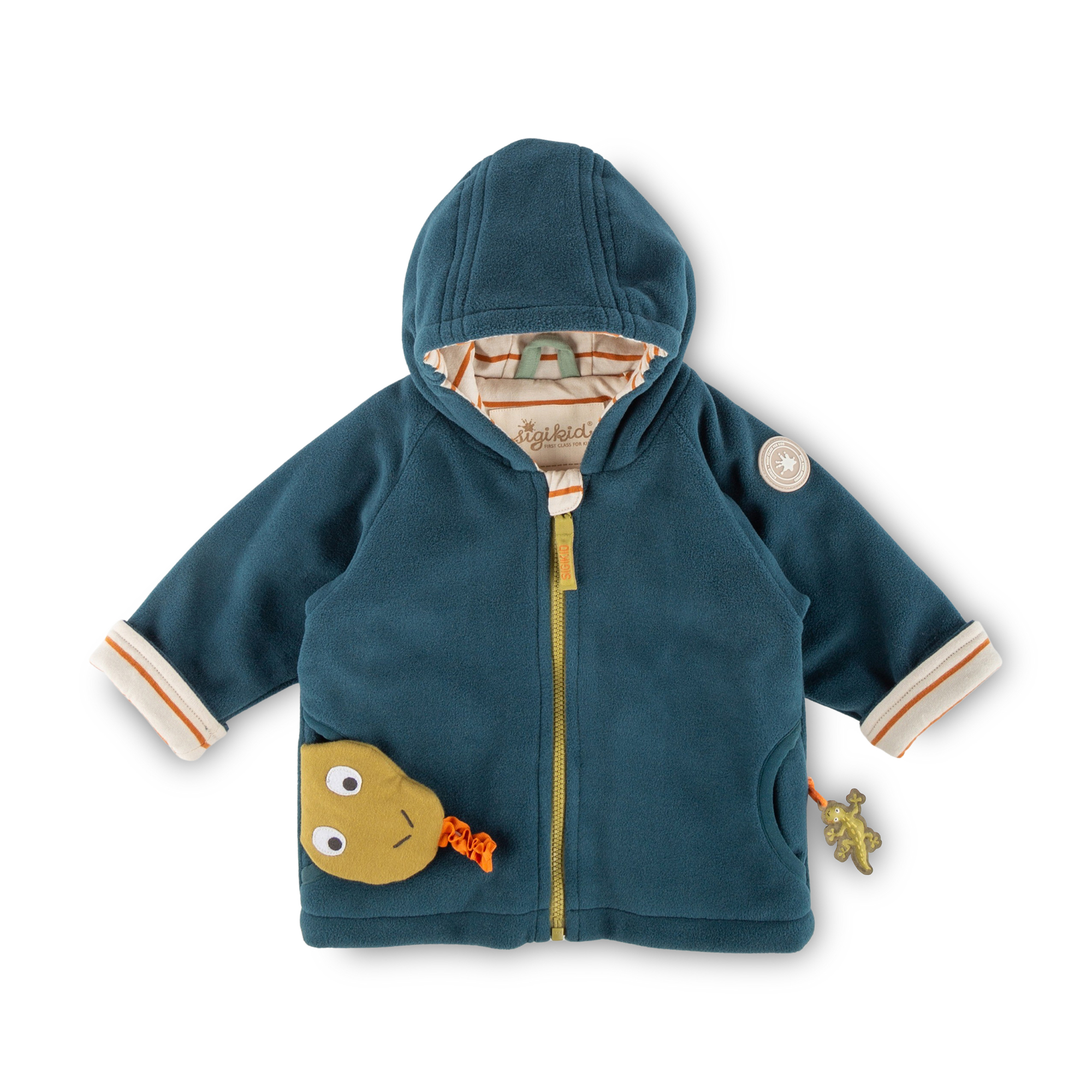 Baby Fleecejacke mit Kapuze, gefüttert, Jungle