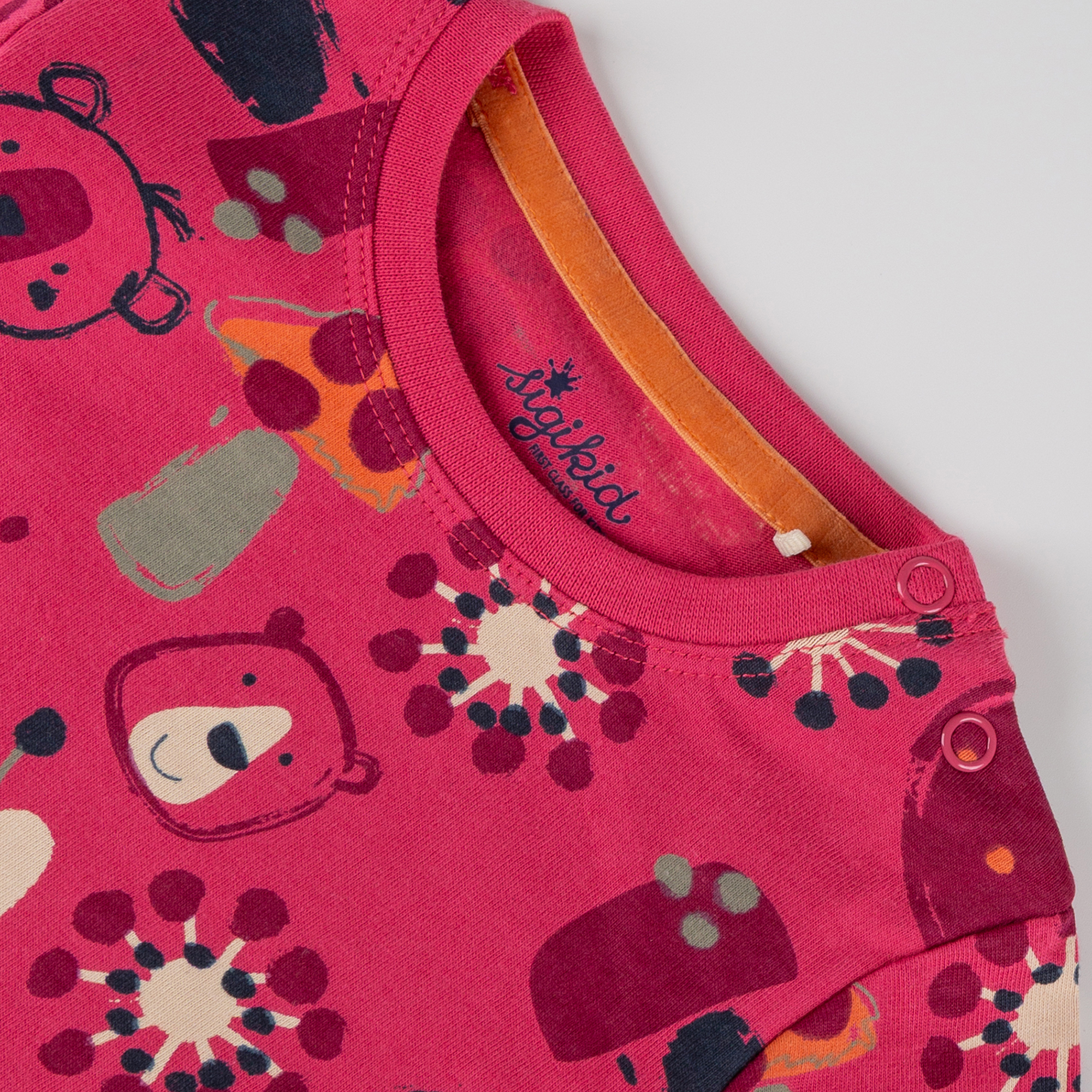 Baby Langarmshirt Bärchen Fancy Forest Print, pink