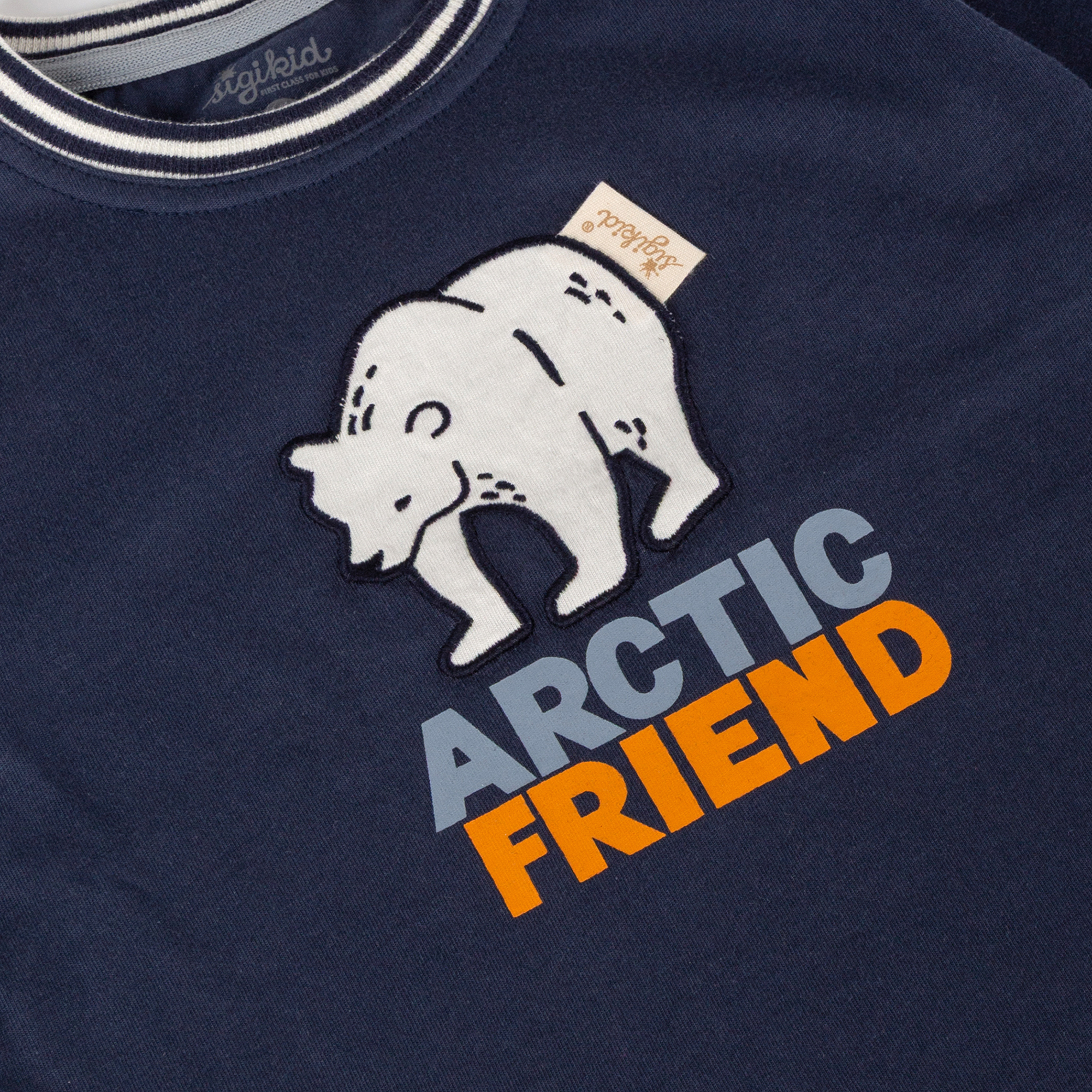 Kinder Langarmshirt Eisbär Polar Friends, dunkelblau