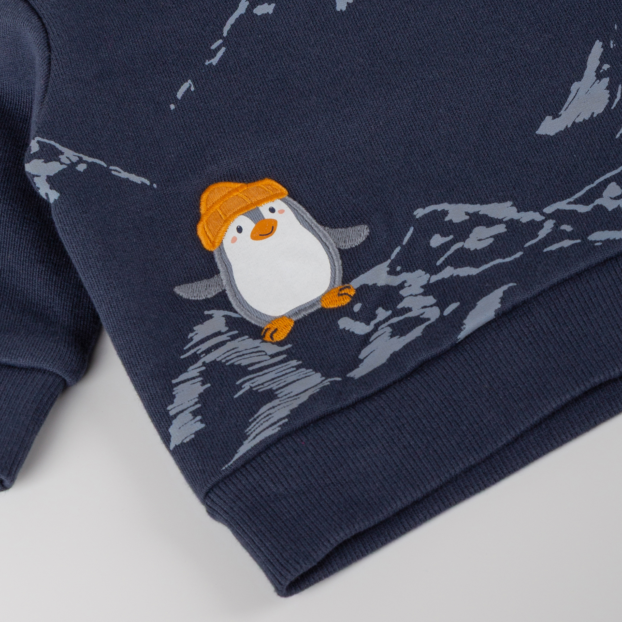 Baby Sweatshirt Pinguin Polar Friends, blau