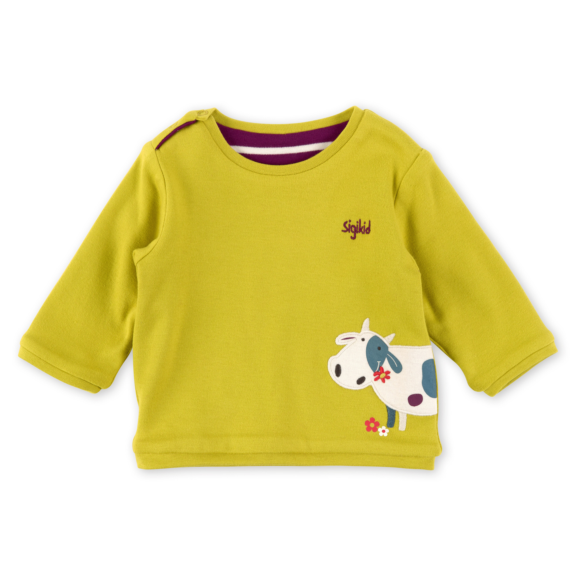 Baby Wendeshirt gelbgrün oder lila/weiß gestreift Baby Wendeshirt gelbgrün oder lila/weiß gestreift