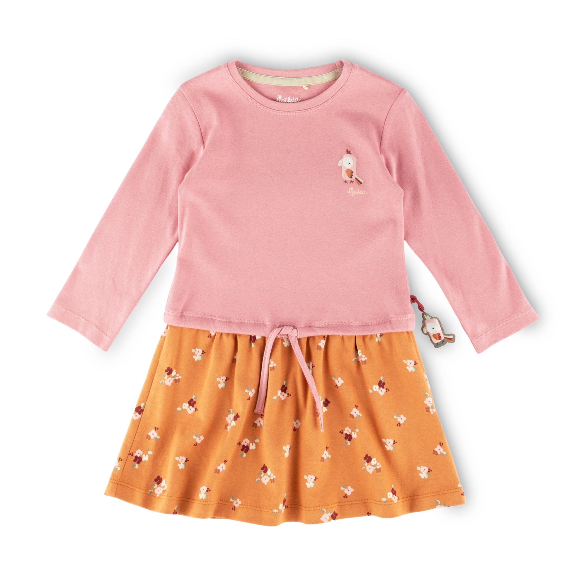 Kinder Kleid mit Blümchen Print, Oberteil rosa