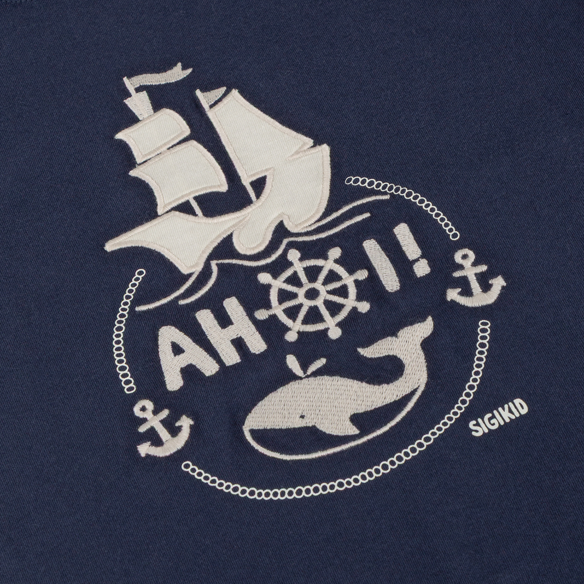 Blaues Kinder T-Shirt Segelschiff