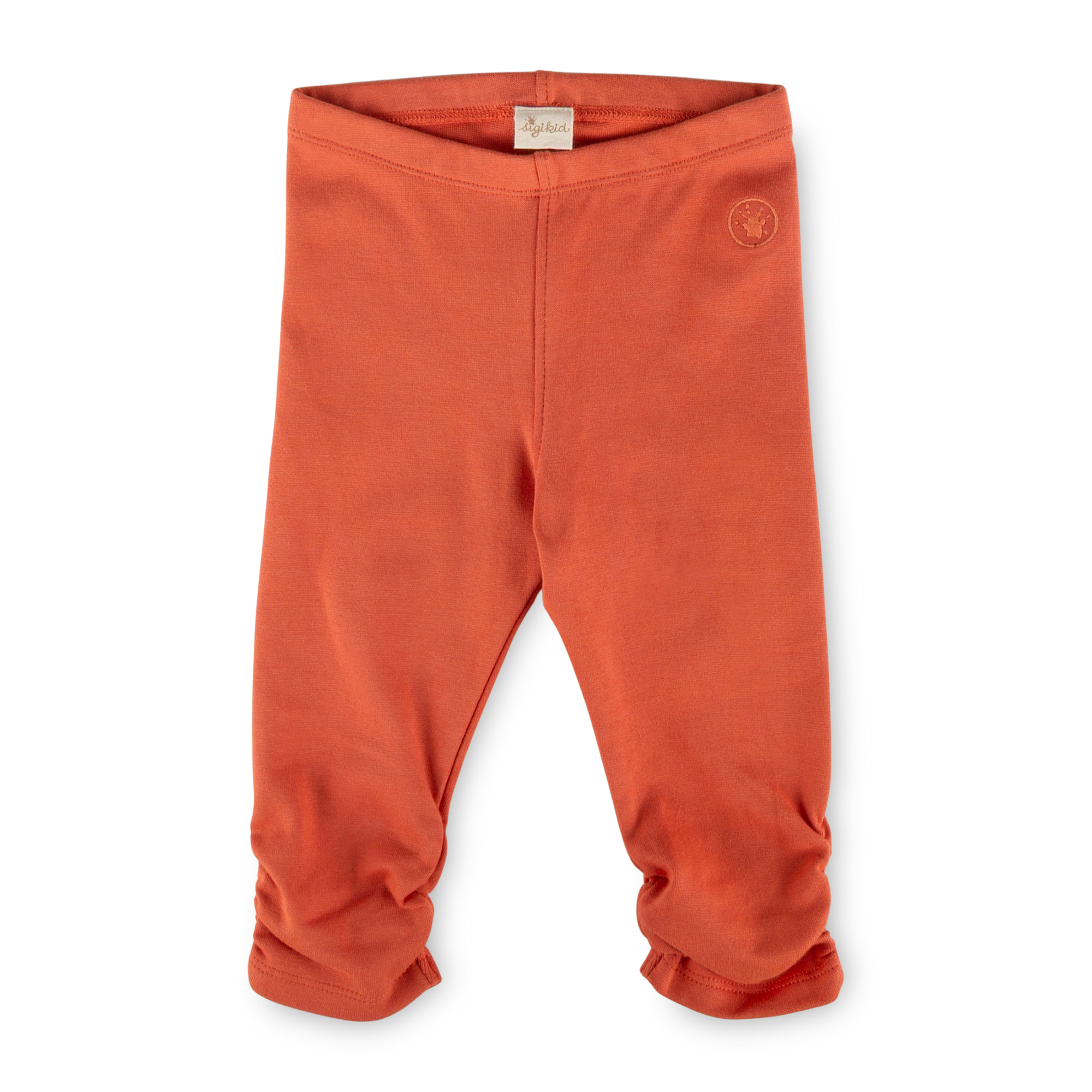 Kinder Capri Leggings seitlich gerafft, orange