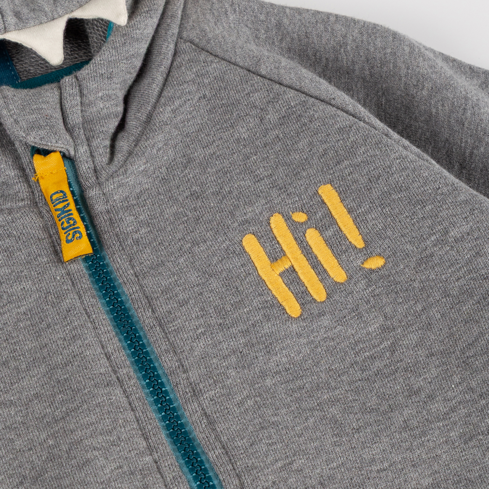 Kinder Sweatjacke Hai mit Kapuze, grau