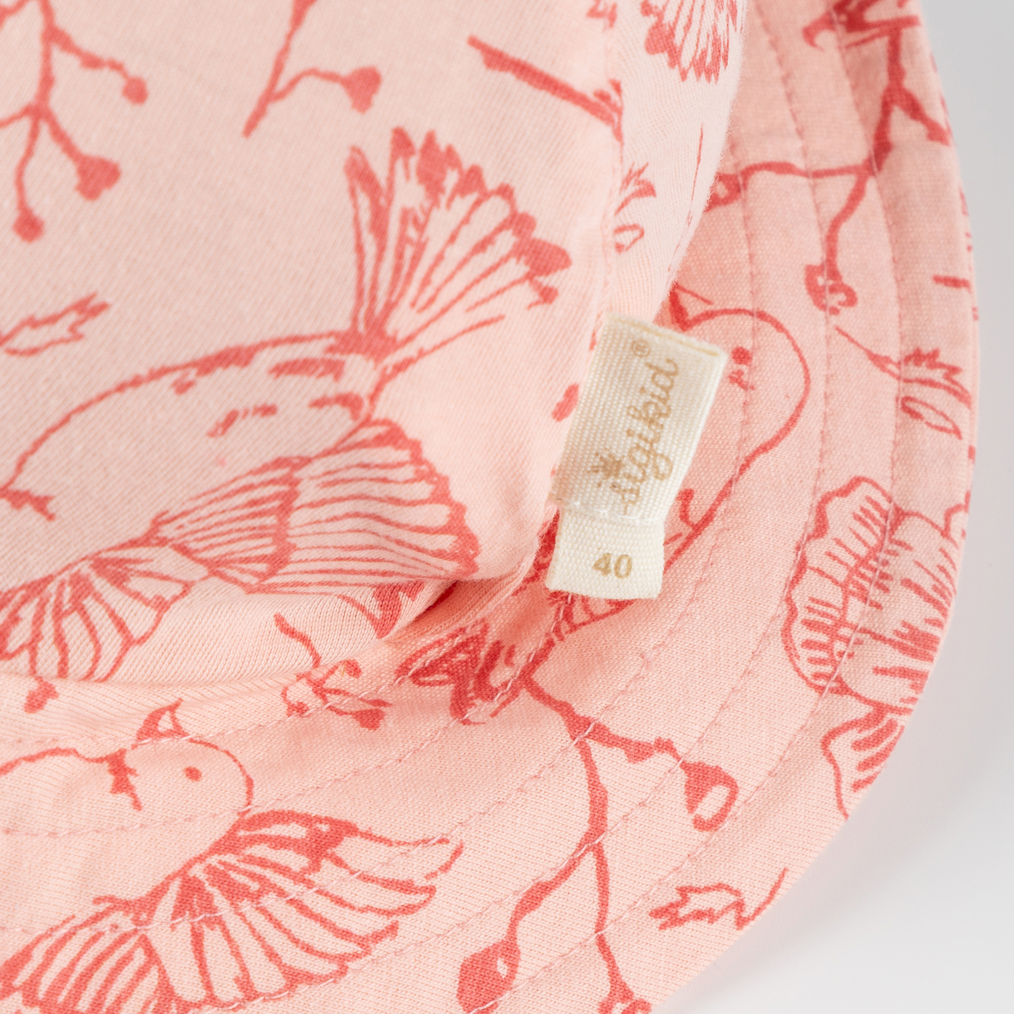 Baby Sommerhut Vögelchen Print, rosa