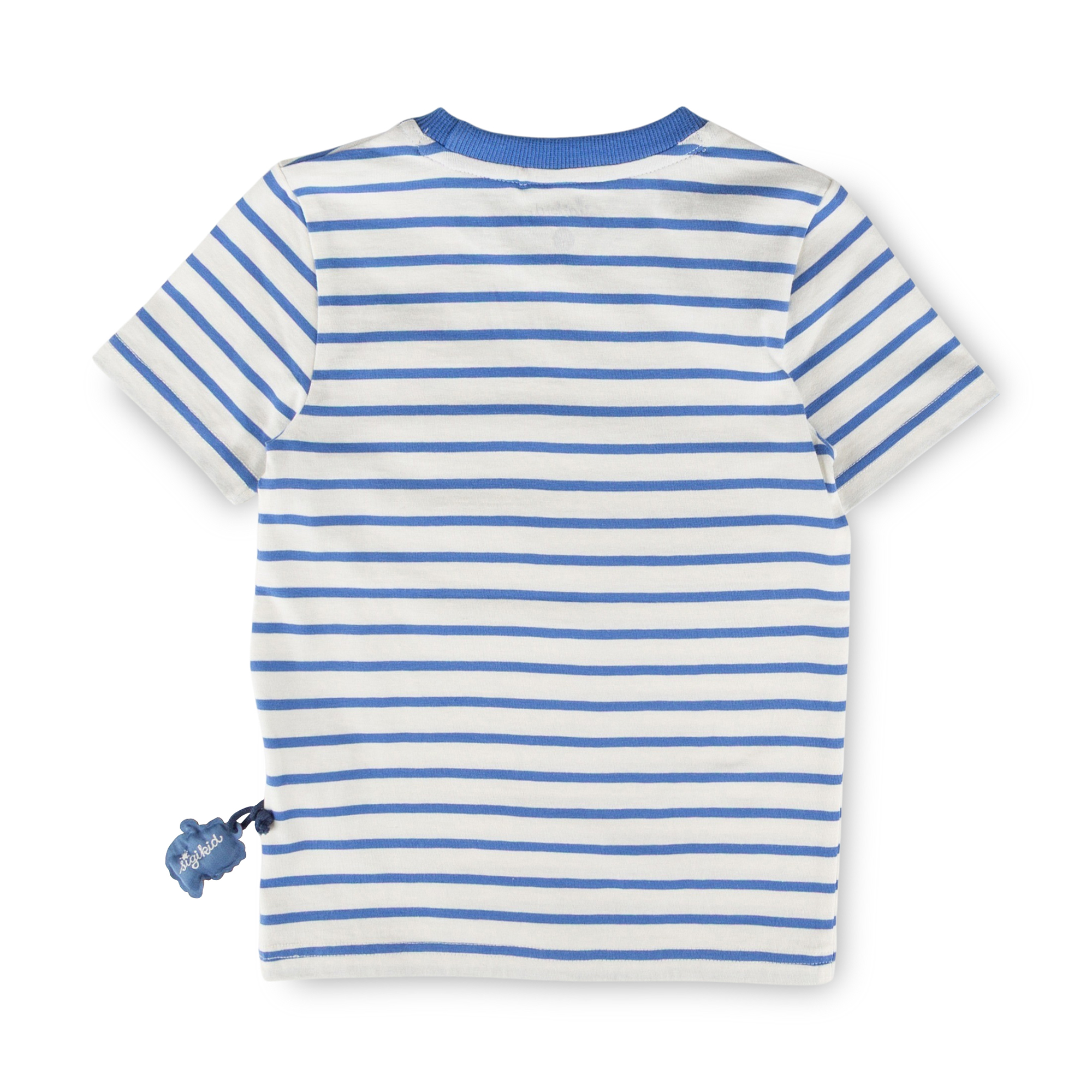 Kinder Ringel T-Shirt Tiger & Löwe, blau/weiß