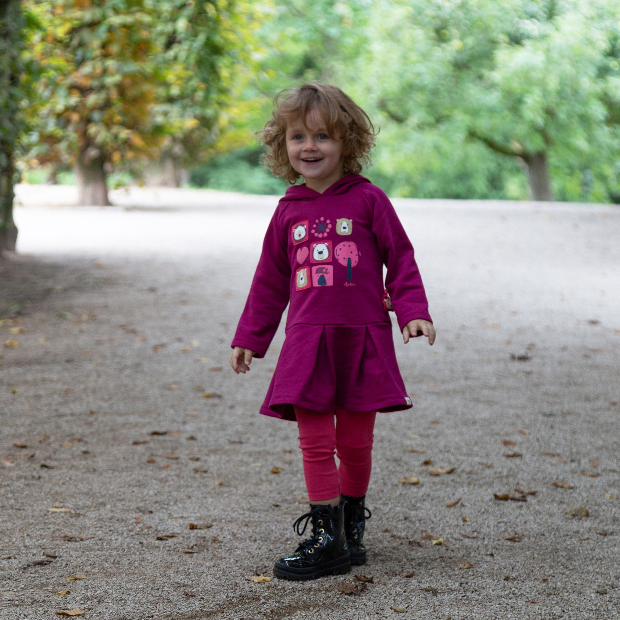 Children's rib knit leggings Fancy Forest