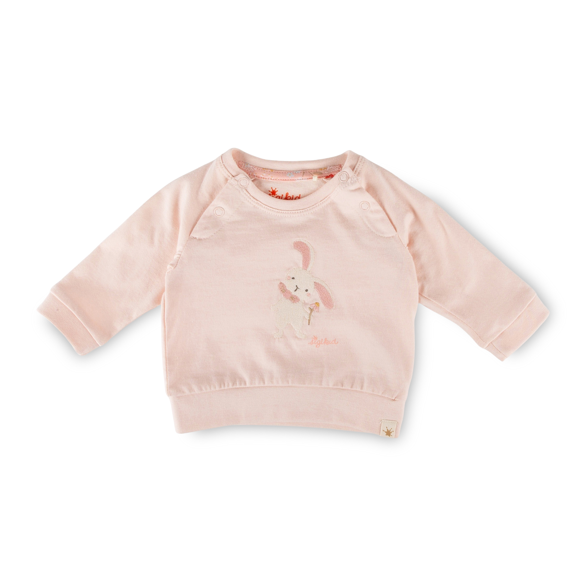 Newborn baby long sleeve Tee bunny, pale pink