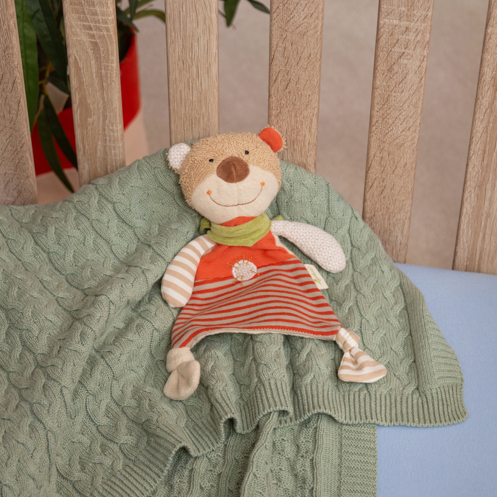 Bio Baby Schnuffeltuch Bär, Green