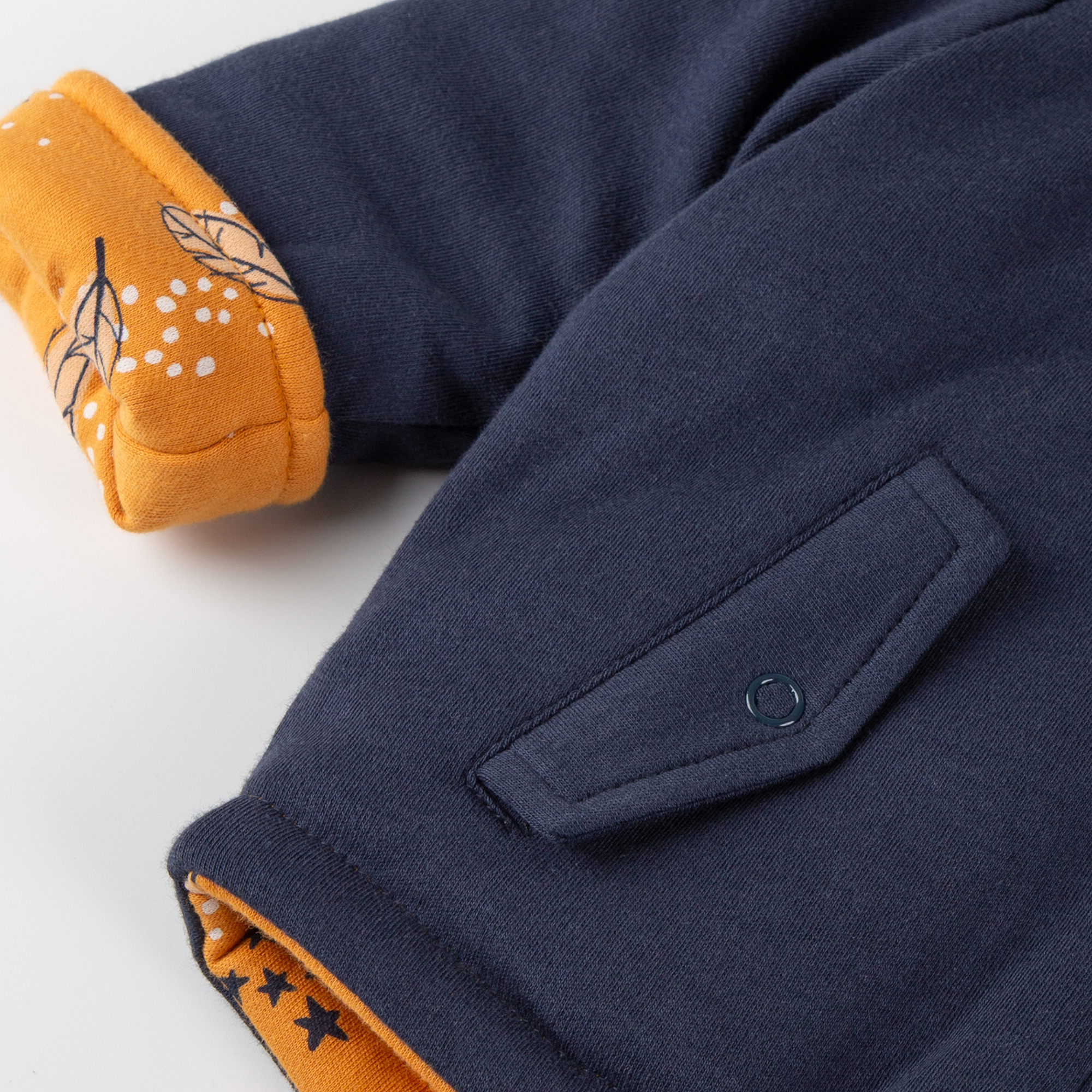 Baby Wendejacke wattiert Magic Owl, dunkelblau oder gelb