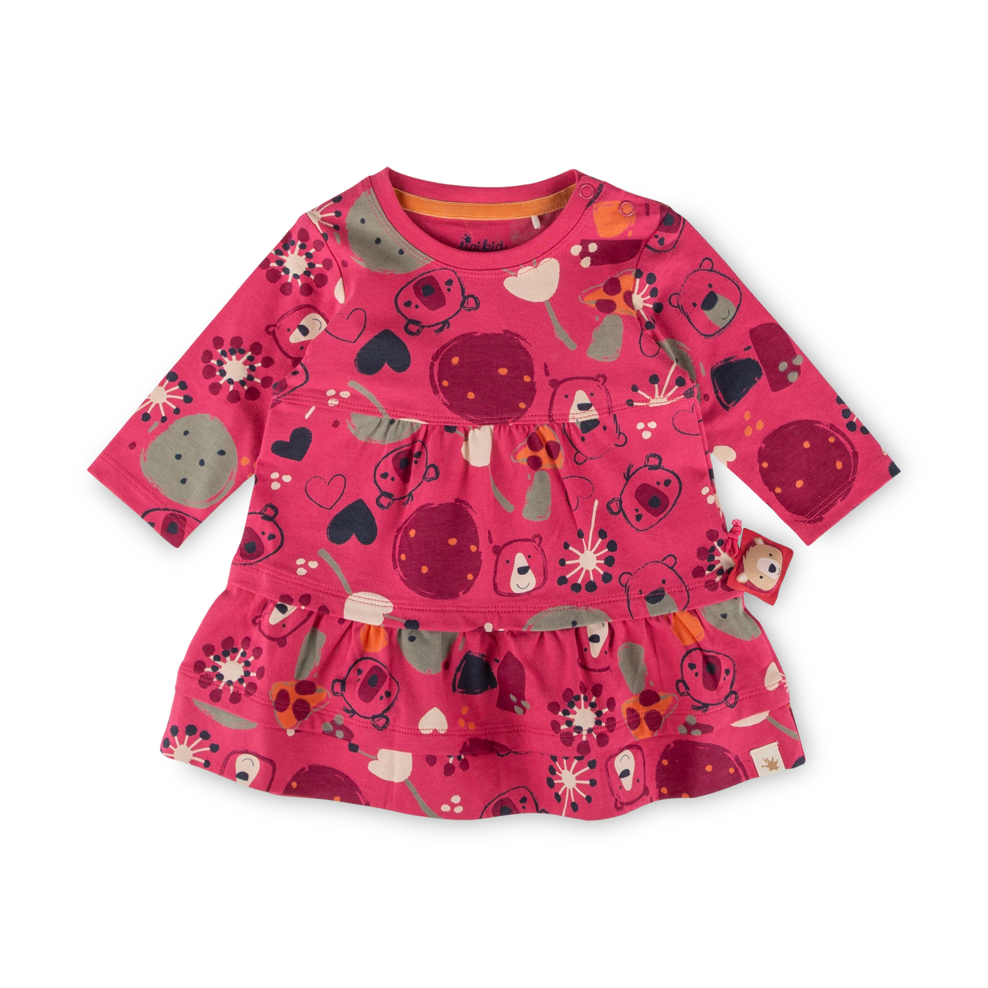 Baby Kleid Bärchen Fancy Forest Print, pink