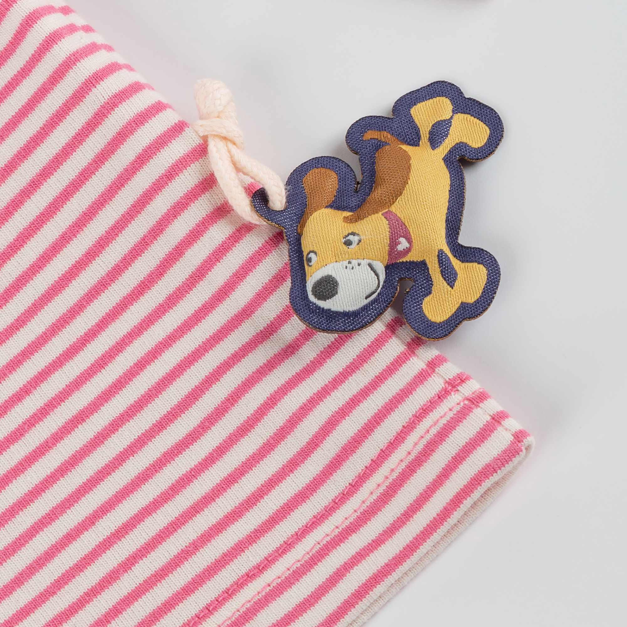 Baby T-Shirt rosa geringelt, Hündchen Funny Dog Baby T-Shirt rosa geringelt, Hündchen Funny Dog