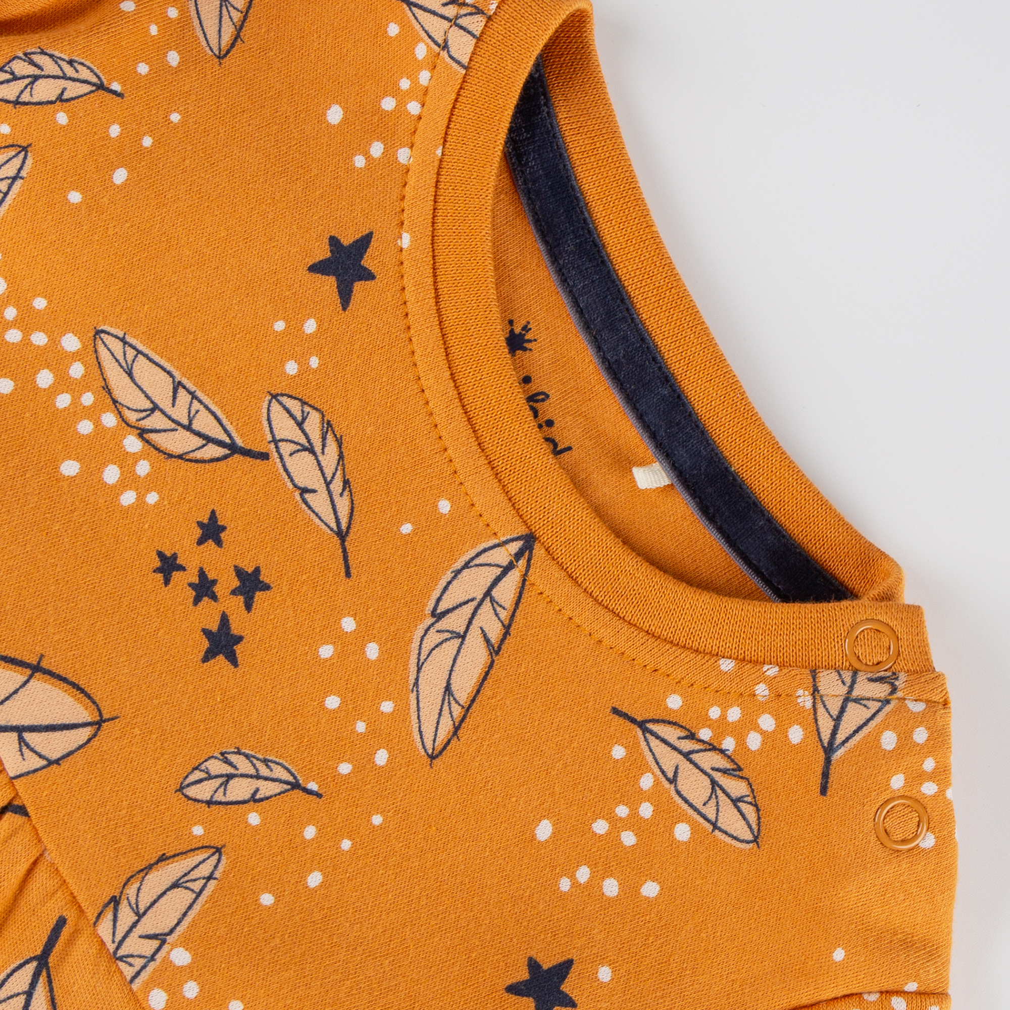 Baby Kleid Magic Owl, gelb mit Federprint