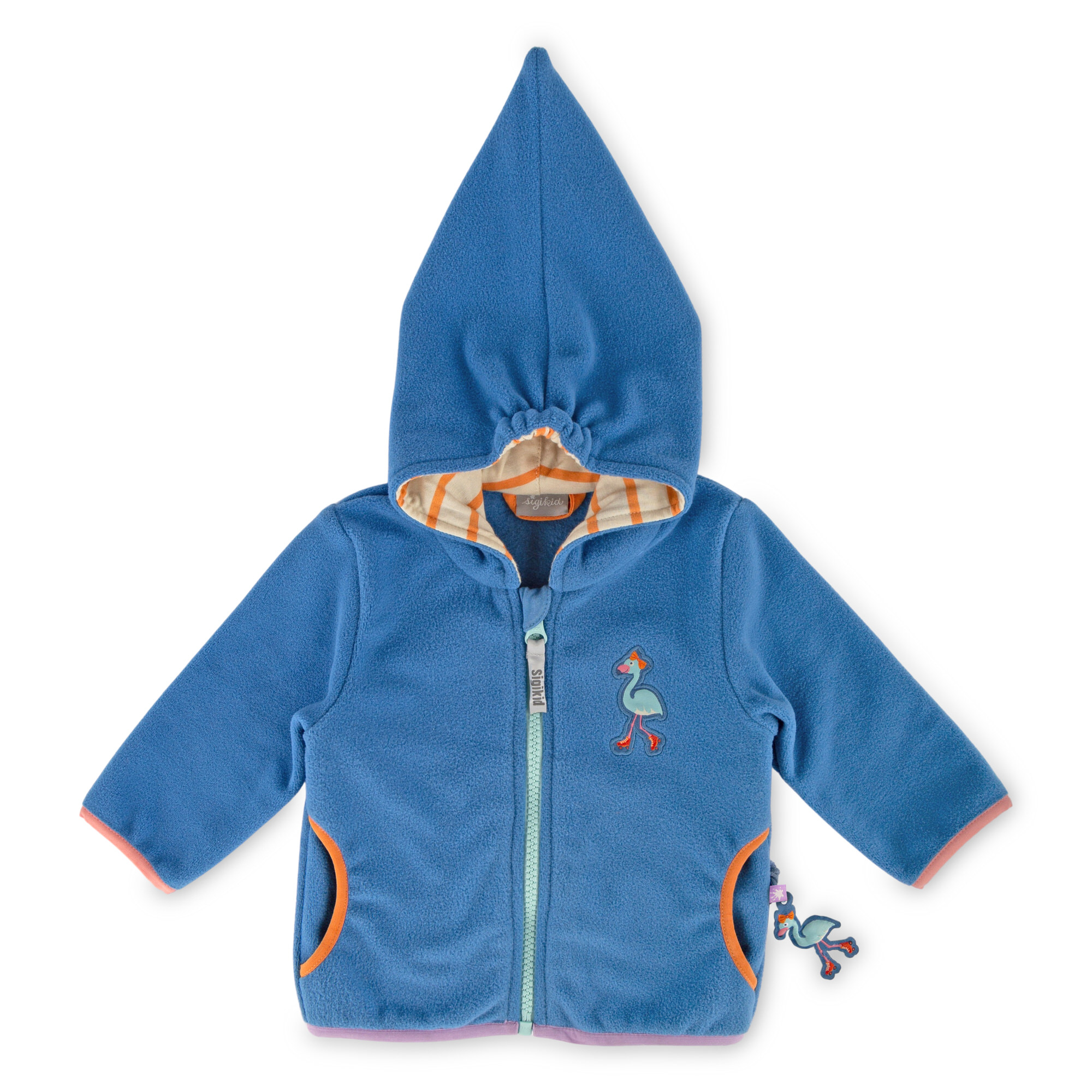 Blaue Baby Fleecejacke Wild Flamingo