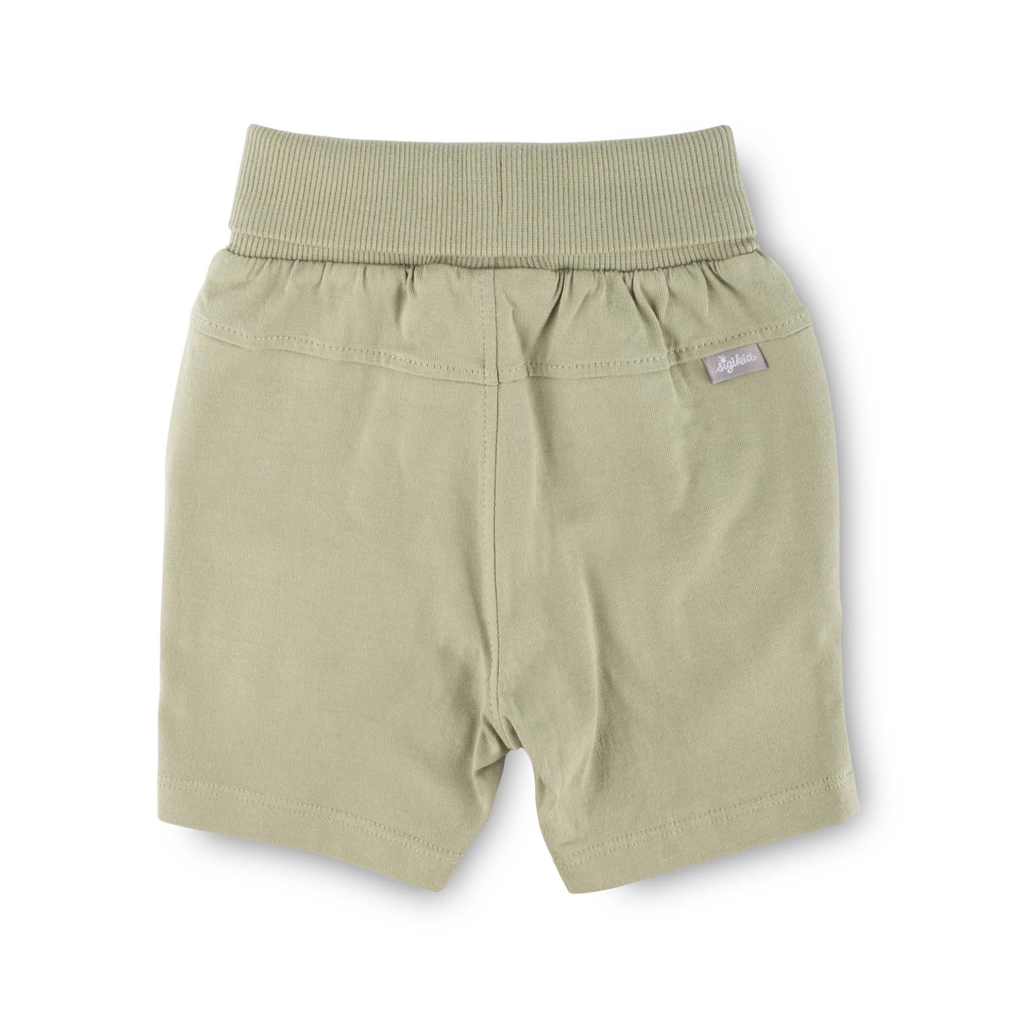 Schilfgrüne Baby Jersey Bermuda, Happy Crocodile Schilfgrüne Baby Jersey Bermuda, Happy Crocodile