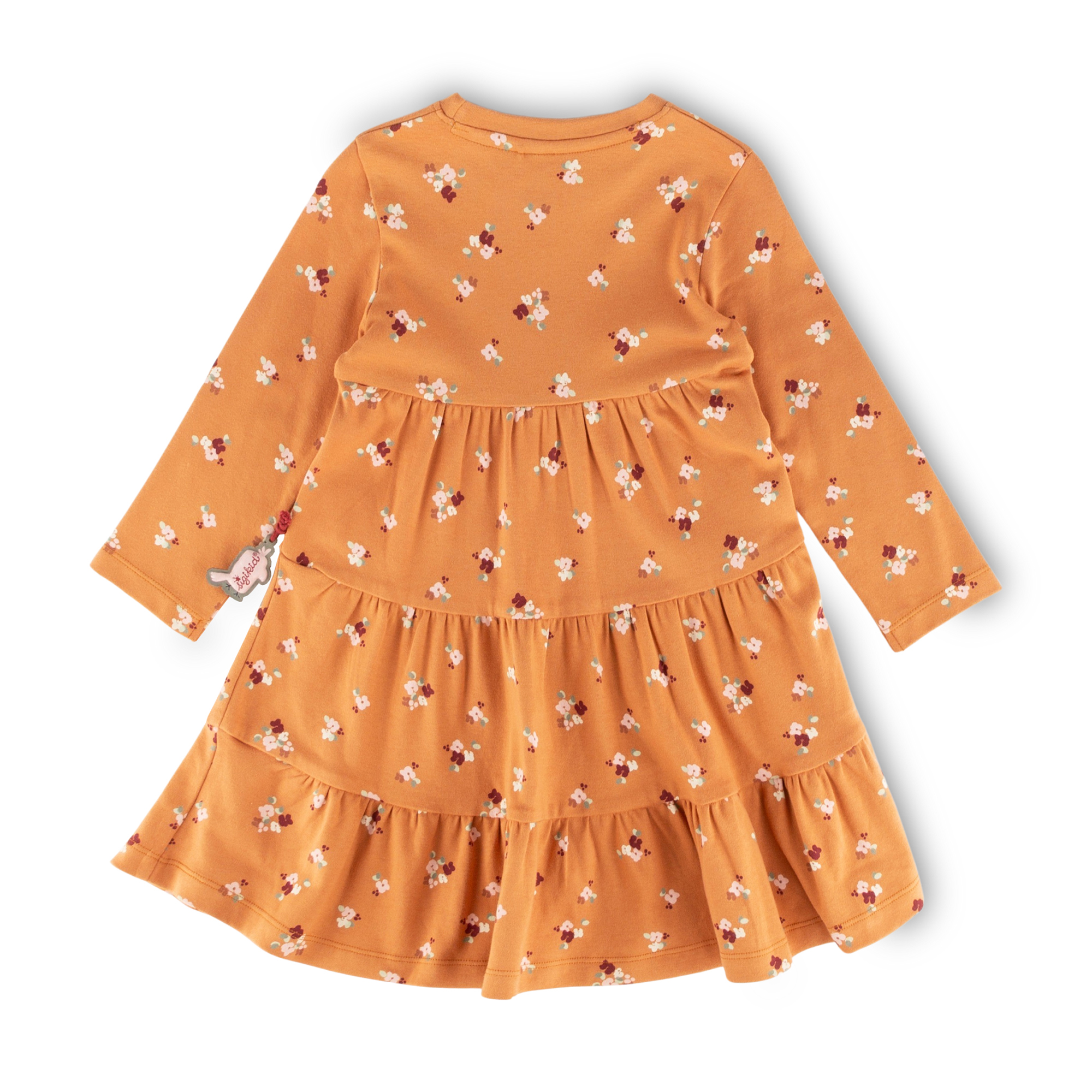 Kinder Langarm Stufenkleid mit Blümchen Print Kinder Langarm Stufenkleid mit Blümchen Print